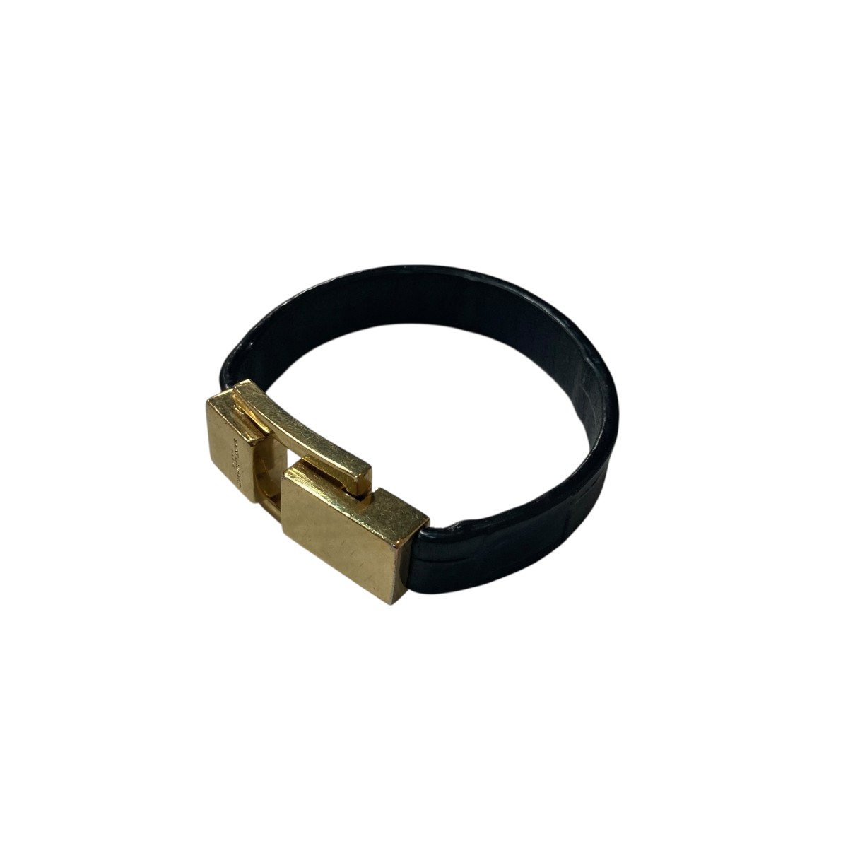 【中古】 Saint Laurent Paris LE CARRE レザーブレスレット 651489AACUV1000 ゴールド×ブラック サイズ：- 【価格見直し】