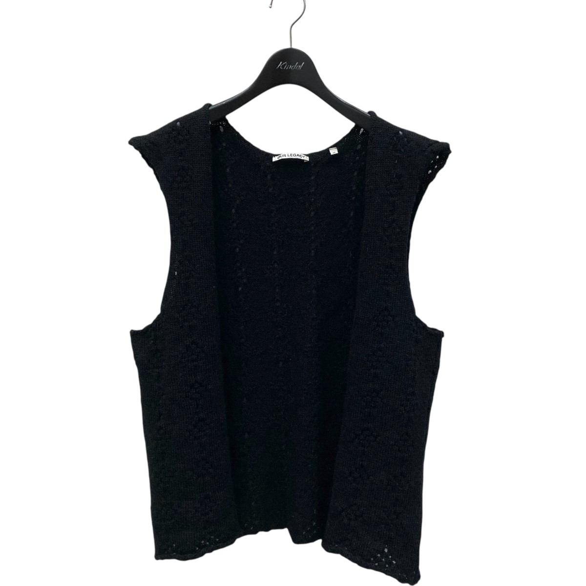 【中古】 OUR LEGACY　 CROCHET VEST ベストカーディガン 1277-343-0420 ブラック サイズ：46 【220925】（アワーレガシー）