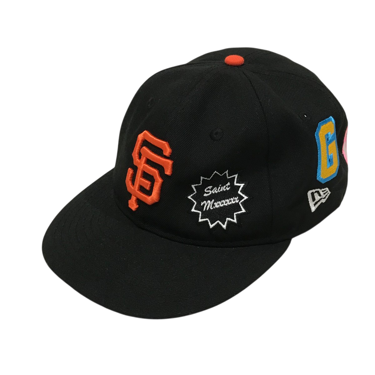 【中古】 SAINT MICHAEL×NEW ERA ワッペンキャップ 208824 ブラック 【価格見直し】