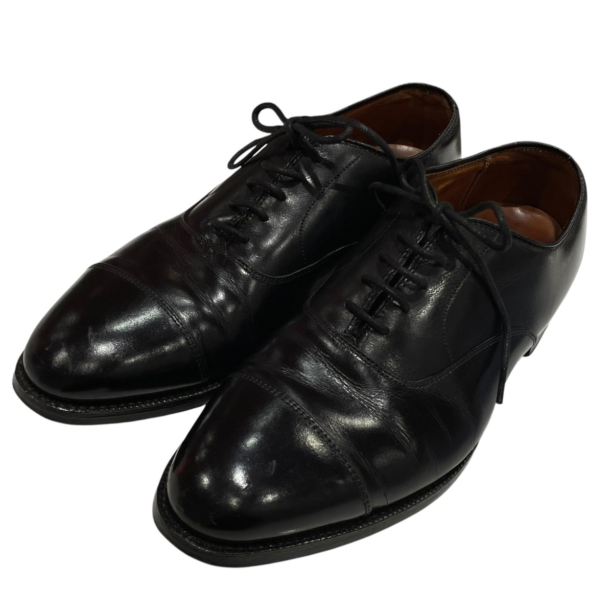 【中古】 ALDEN HAMPTON CAP-TOE CALF レザーシューズ 4M03 ブラック サイズ：9 1/2 【価格見直し】