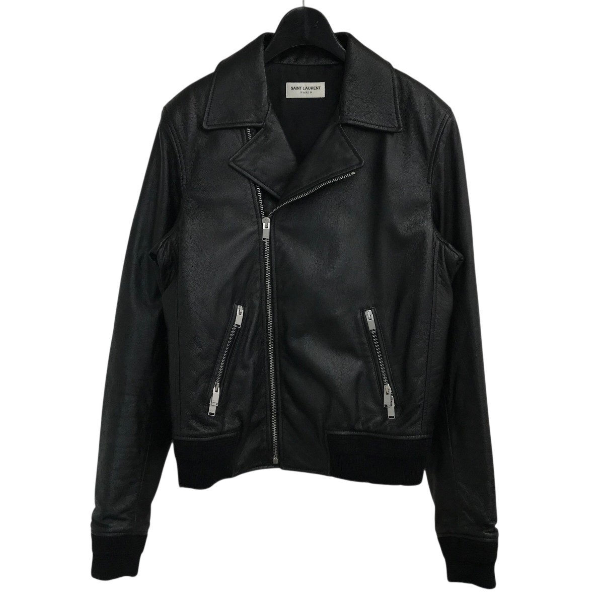 SAINT LAURENT サンローラン　ハリントンジャケット　42 ブラック SAINT LAURENT PARIS クラシック モーターサイクル ライダース