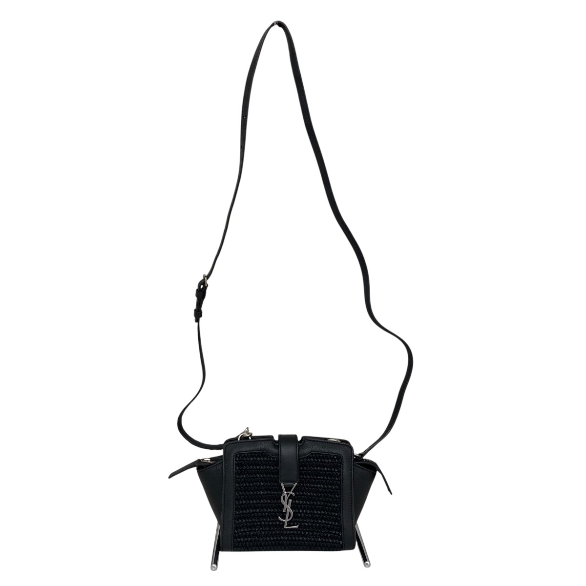 【中古】\u003cBR\u003eSaint Laurent\u003cBR\u003eラフィアミニ ショルダーバッグ 452322 黒いこと\u003cBR\u003e【通貨価値思いなおす】