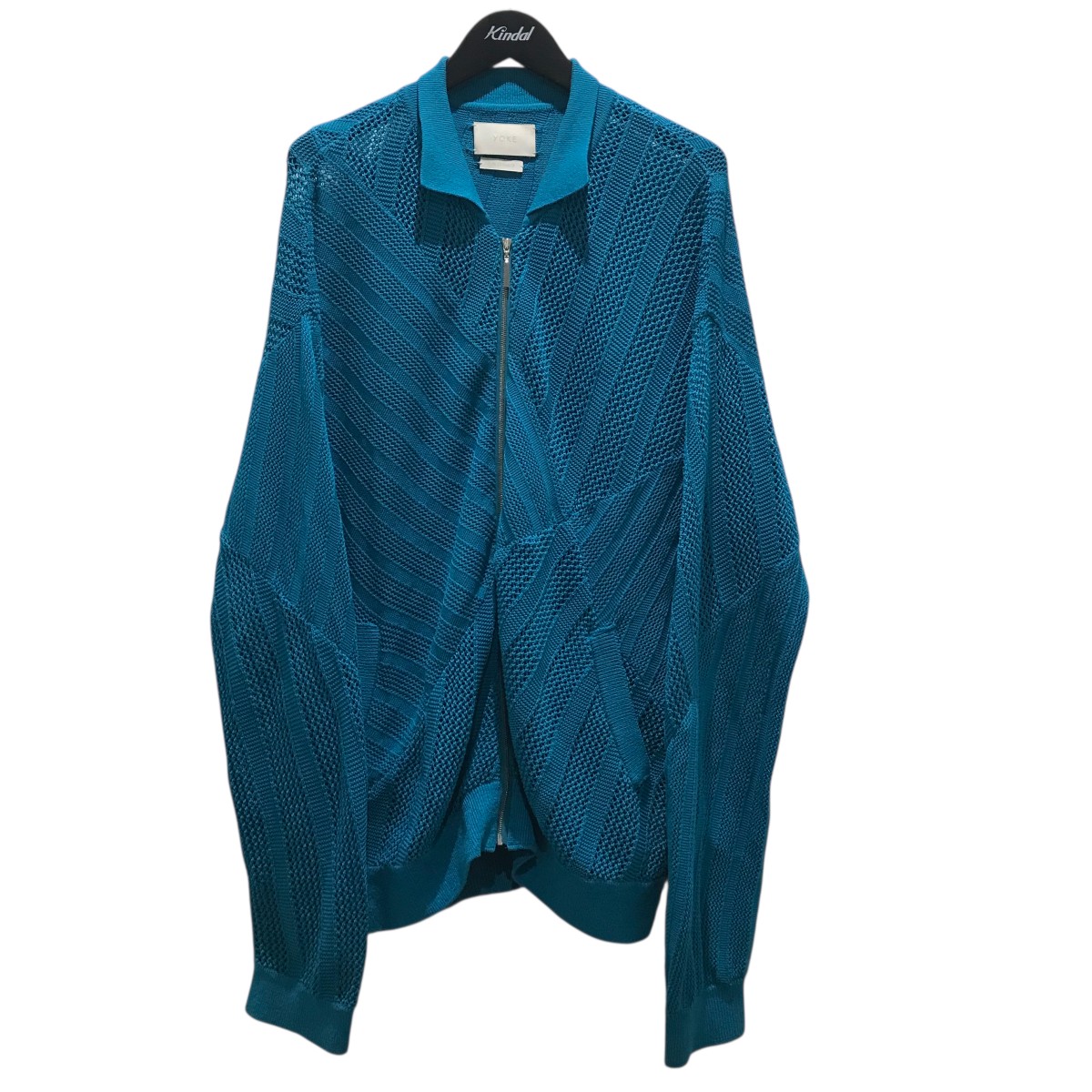 【中古】 YOKE　 【24SSCOTTON MESH STRIPE ZIP-UP CARDIGAN】 ジップカーディガン YK24SS0674S ブルー サイズ：3 【310126】（ヨーク）