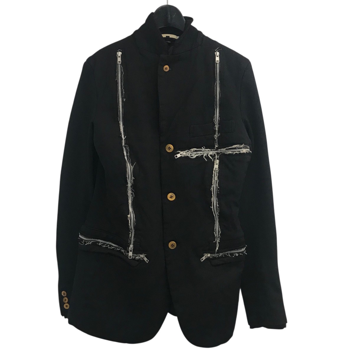 極美品　FORME 24SS テーラード　ジャケット　ブラック COMME des GARCONS HOMME PLUS 24SS セーラーカラードッキング