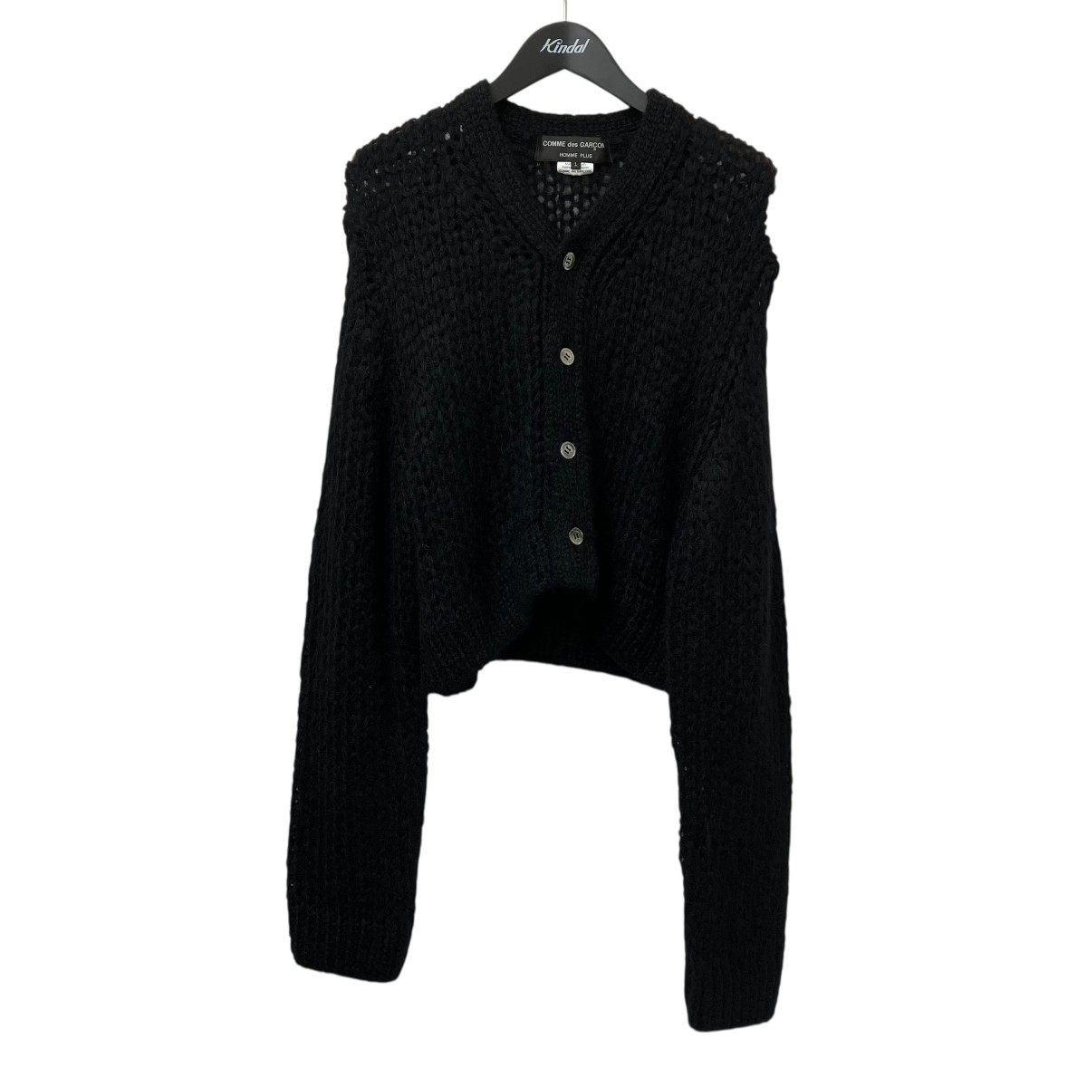 【中古】COMME des GARCONS HOMME PLUS Mohair Cardigan ジレー PN-N003 黒いこと 大きさ：L 【030626】（コムデギャルソンオムプリュス）