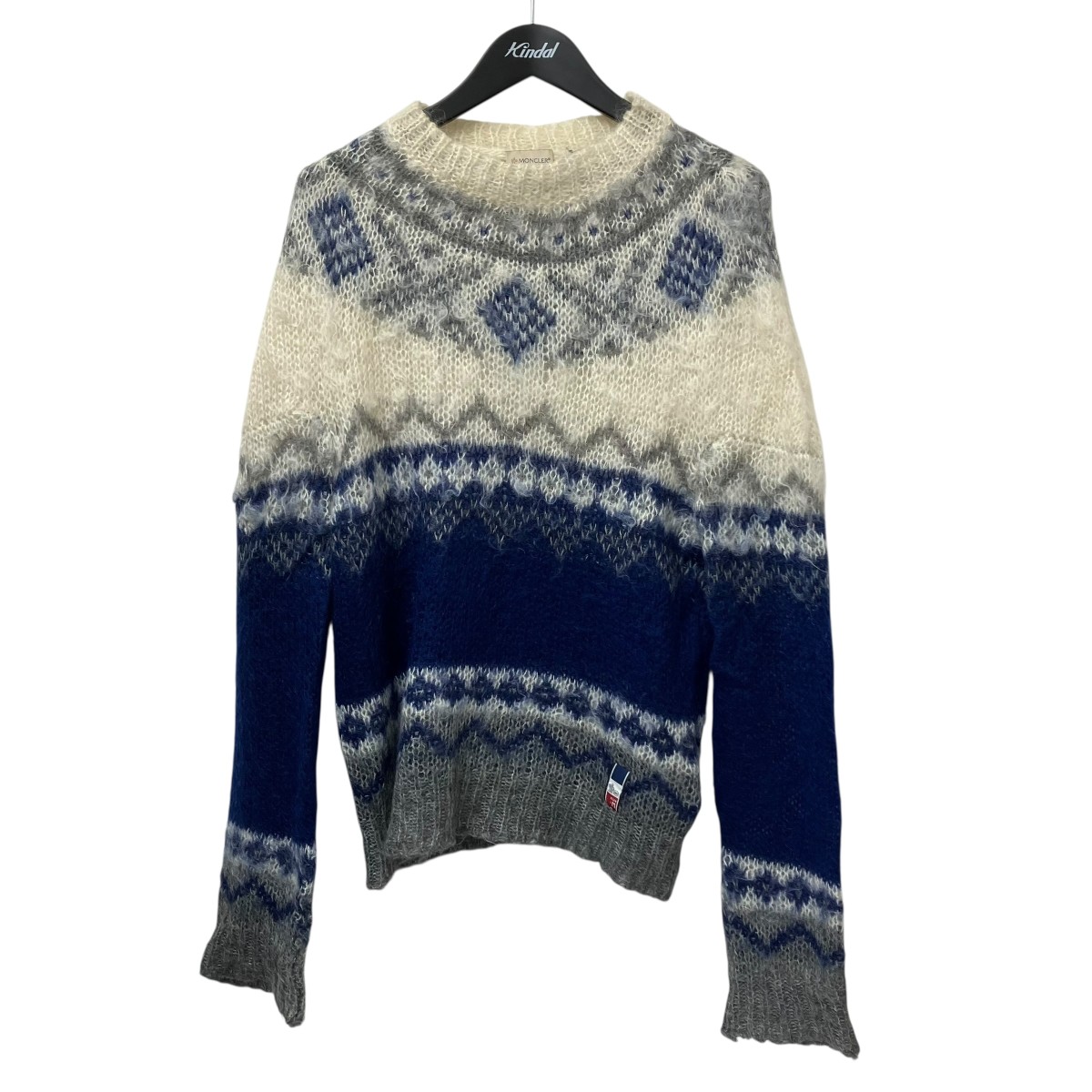 【中古】<br>MONCLER×FRAGMENT DESIGN<br>FUJIWARA HIROSHI モヘアニット D209U000352 9909F ホワイト サイズ：-<br>【価格見直し】