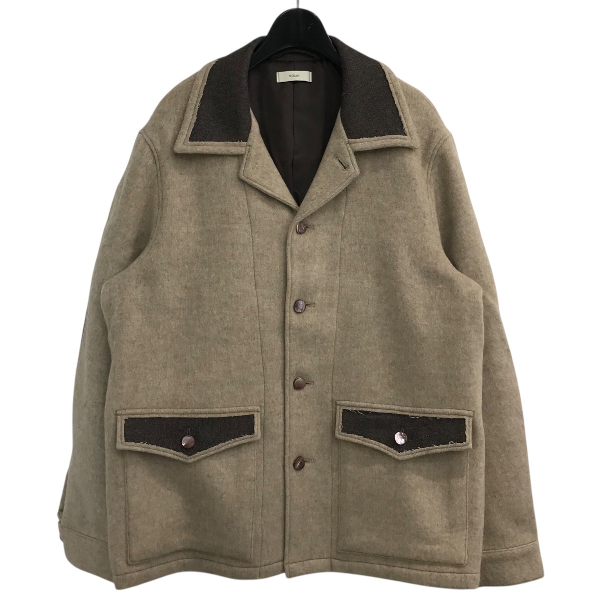 【中古】\u003cBR\u003eSTEAF\u003cBR\u003e23AW 「COAL MINE JACKET」 羊毛上衣 S23AW JK03 ベージュ 大きさ：M\u003cBR\u003e【通貨価値思いなおす】