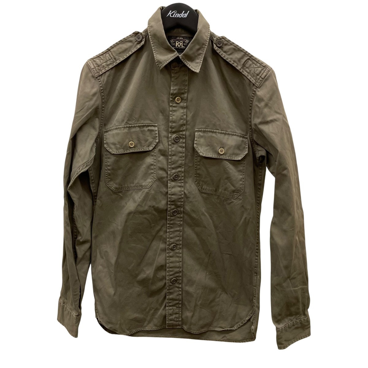 【中古】 RRL サファリシャツ 338122 オリーブ サイズ：XS 【価格見直し】