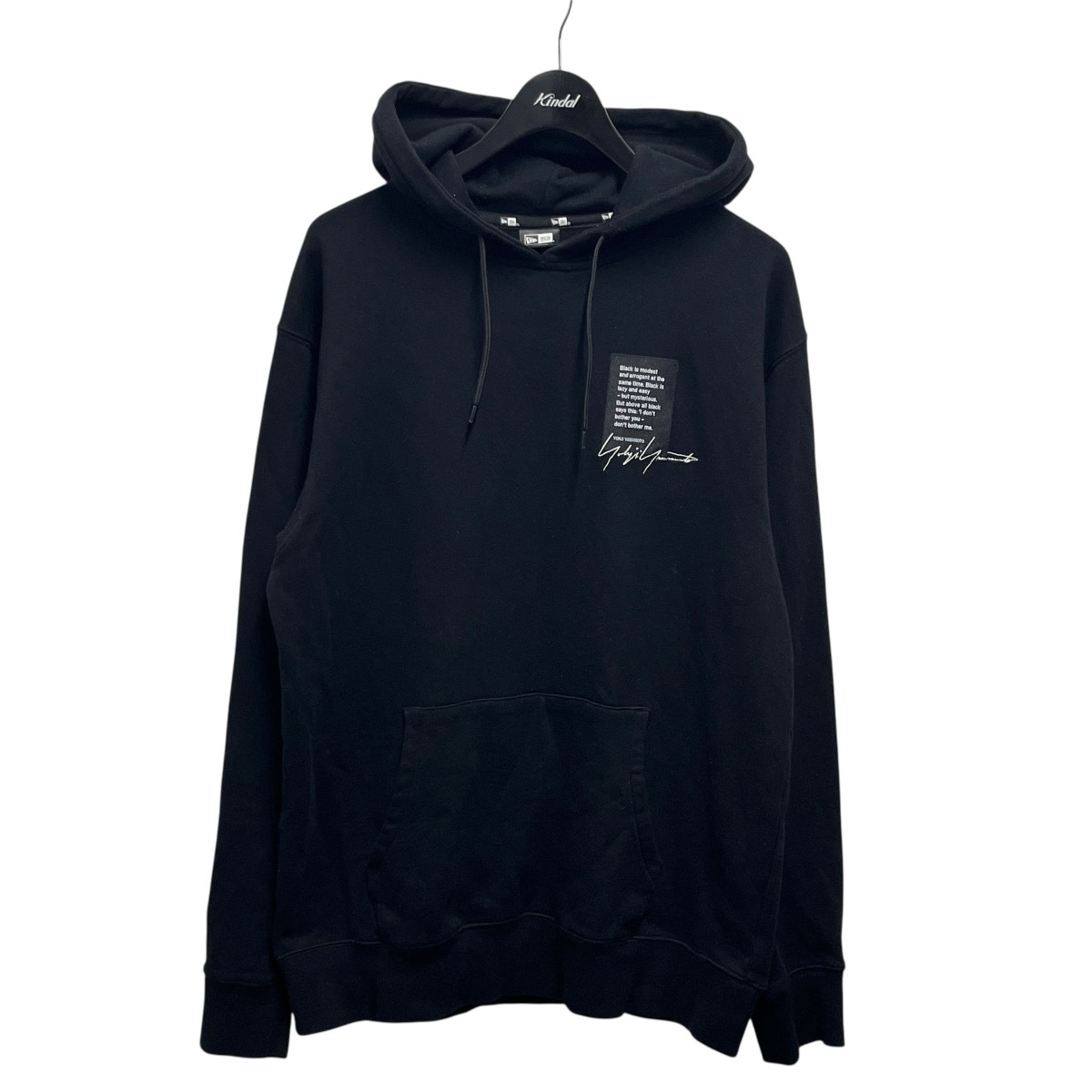【中古】New Era×Yohji Yamamoto pour homme HOODIE YY LABEL LOGOラベルロゴパーカー HE-T94-088 ブラック サイズ:5 【260925】(ニューエラ×ヨウジヤマモトプールオム)|ブランド古着のカインドオル