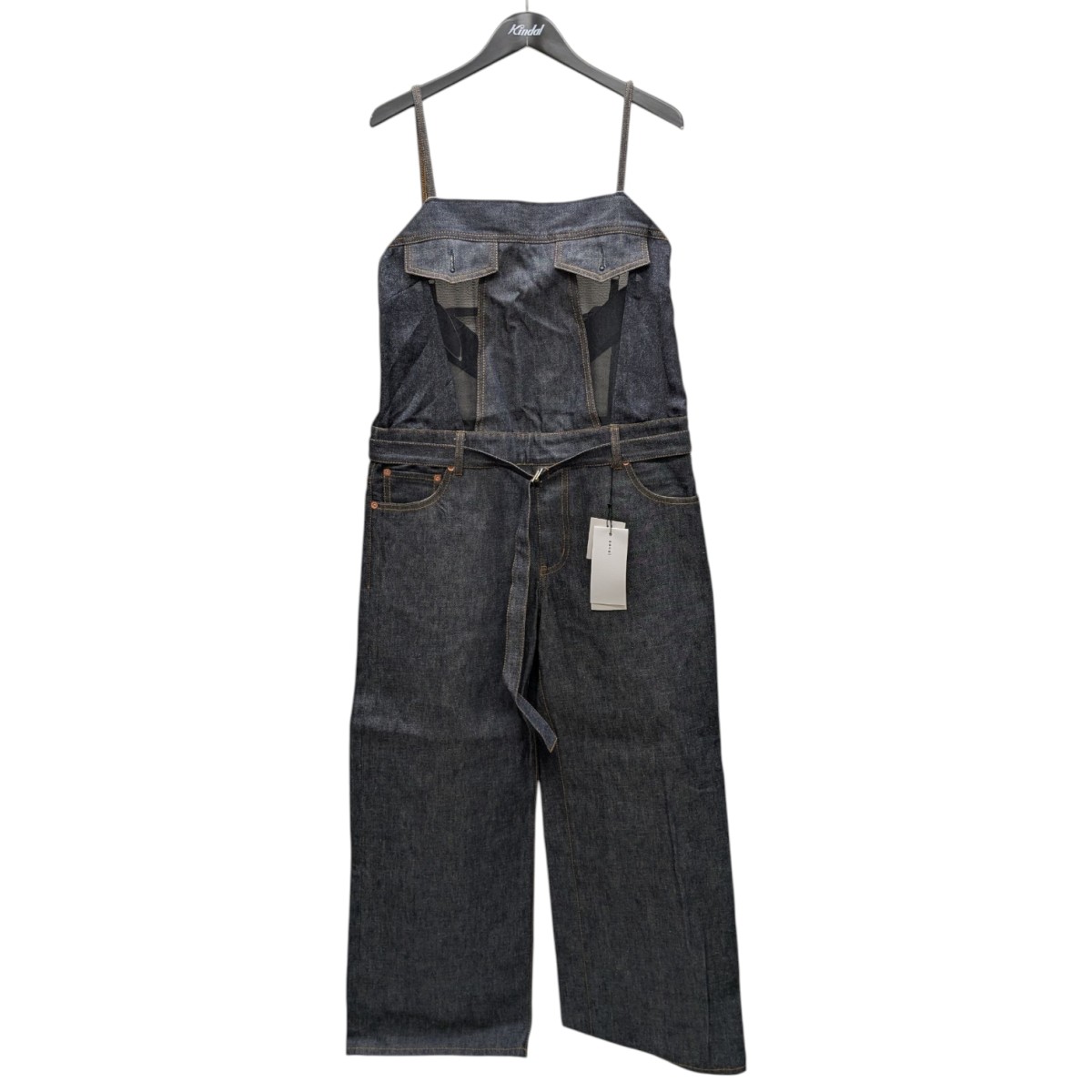 【中古】\u003cBR\u003esacai\u003cBR\u003eDenim Mix Jumpsuit オールインワン インディゴ 大いさ：1\u003cBR\u003e【通貨価値思いなおす】