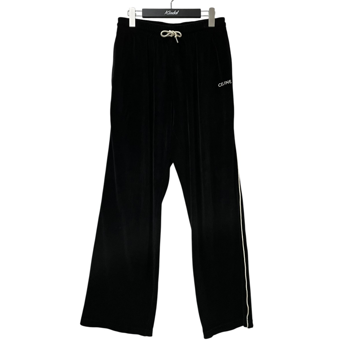 セリーヌ アルク・ロゴ ベルベット フラット KN パンツ Mサイズ コットン セリーヌ アルク・ロゴ ベルベット フラット KN パンツ Mサイズ