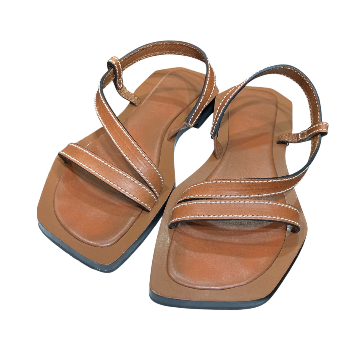 【中古】\u003cBR\u003eWALES BONNER\u003cBR\u003eCALF FLAT SANDAL 坦々たるサンダル WBW40010C 赤銅色 大きさ：37\u003cBR\u003e【必要経費思いなおす】