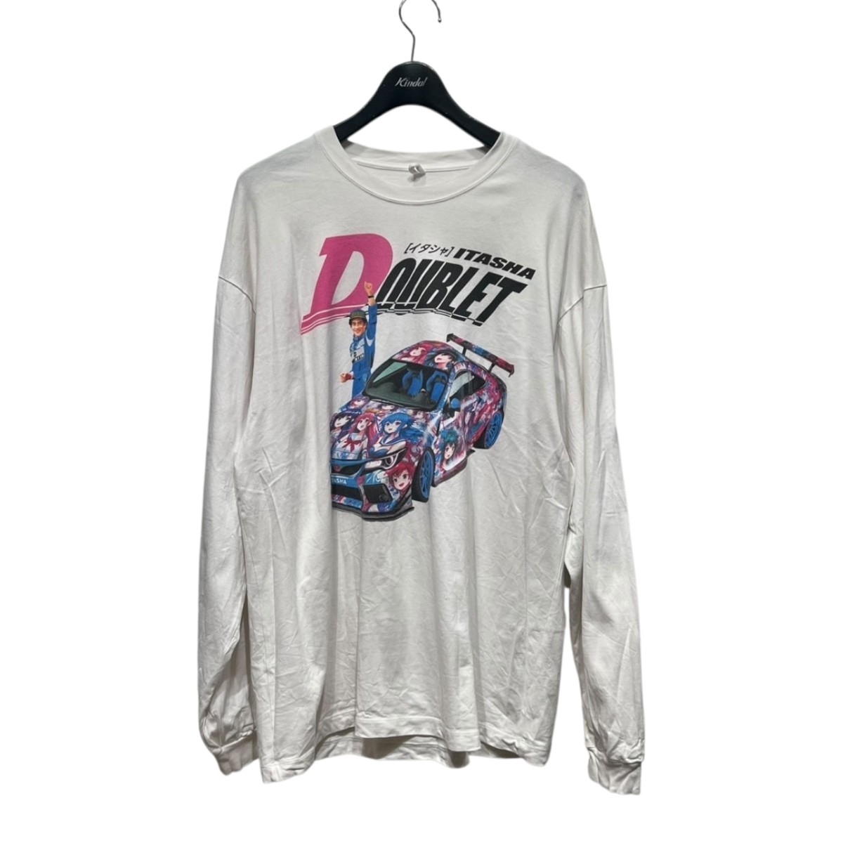 【中古】doublet　25SS ITASHA L S TEE 痛車プリント長袖Tシャツ ホワイト サイズ：M 【050726】（ダブレット）｜ブランド古着のカインドオル