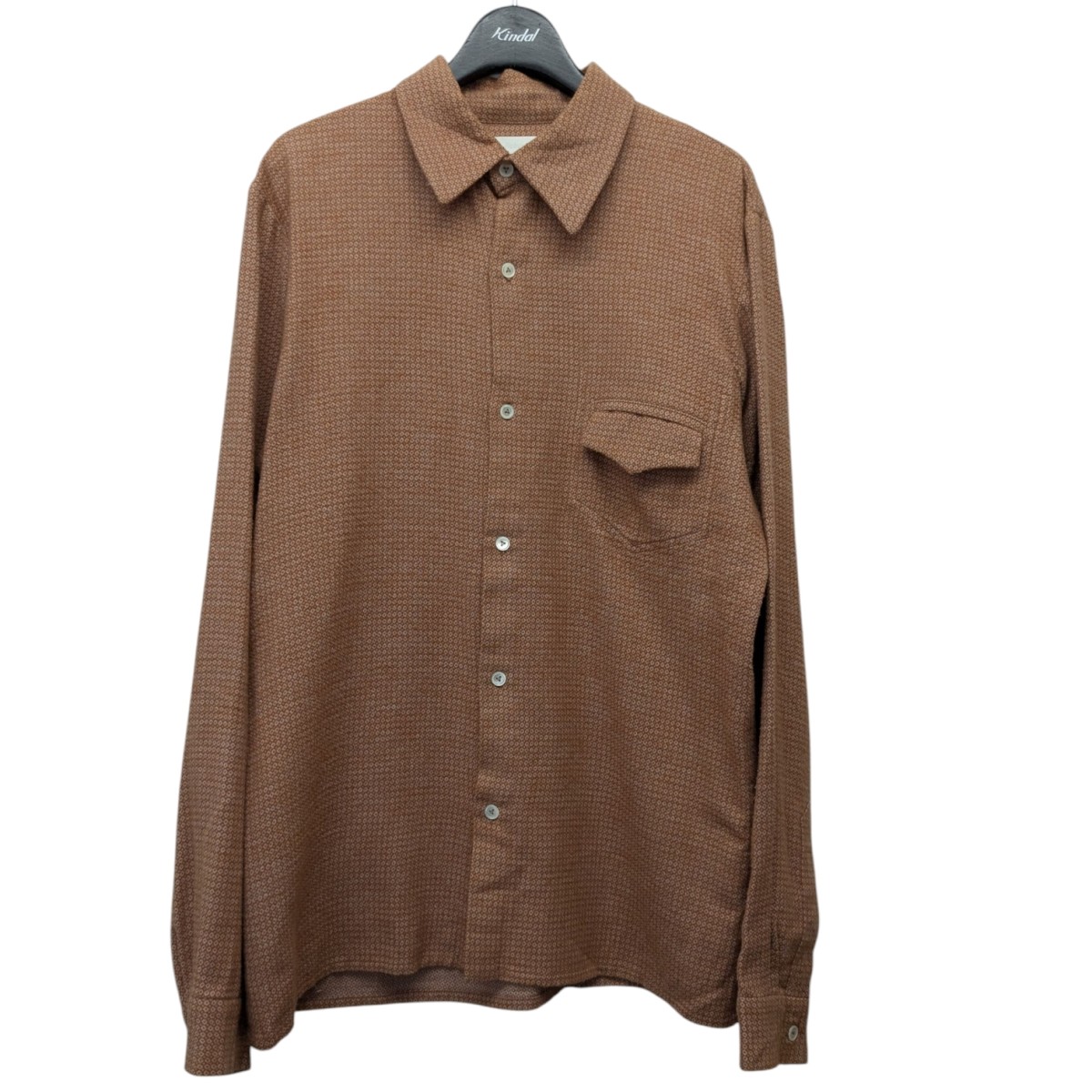 【中古】 Nobuyuki Matsui コットン×カシミヤ総柄フランネルシャツ ブラウン サイズ：2 【価格見直し】