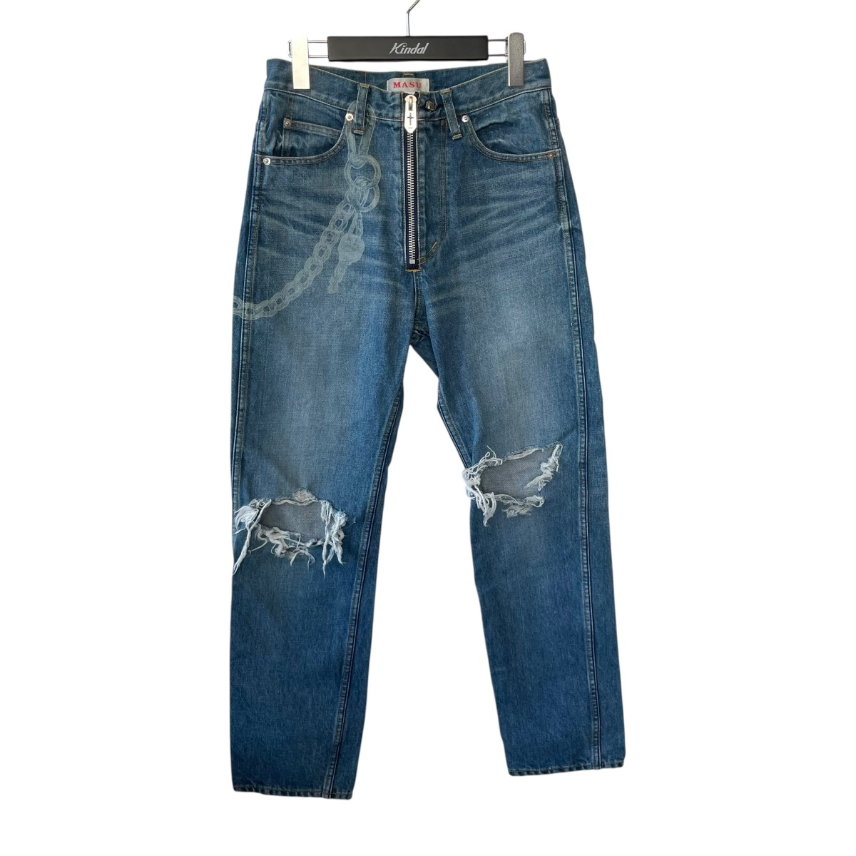 【中古】 MASU　 22AW デニムパンツ MVFW-PT1522 スカイブルー サイズ：44 【300925】（エムエーエスユー）