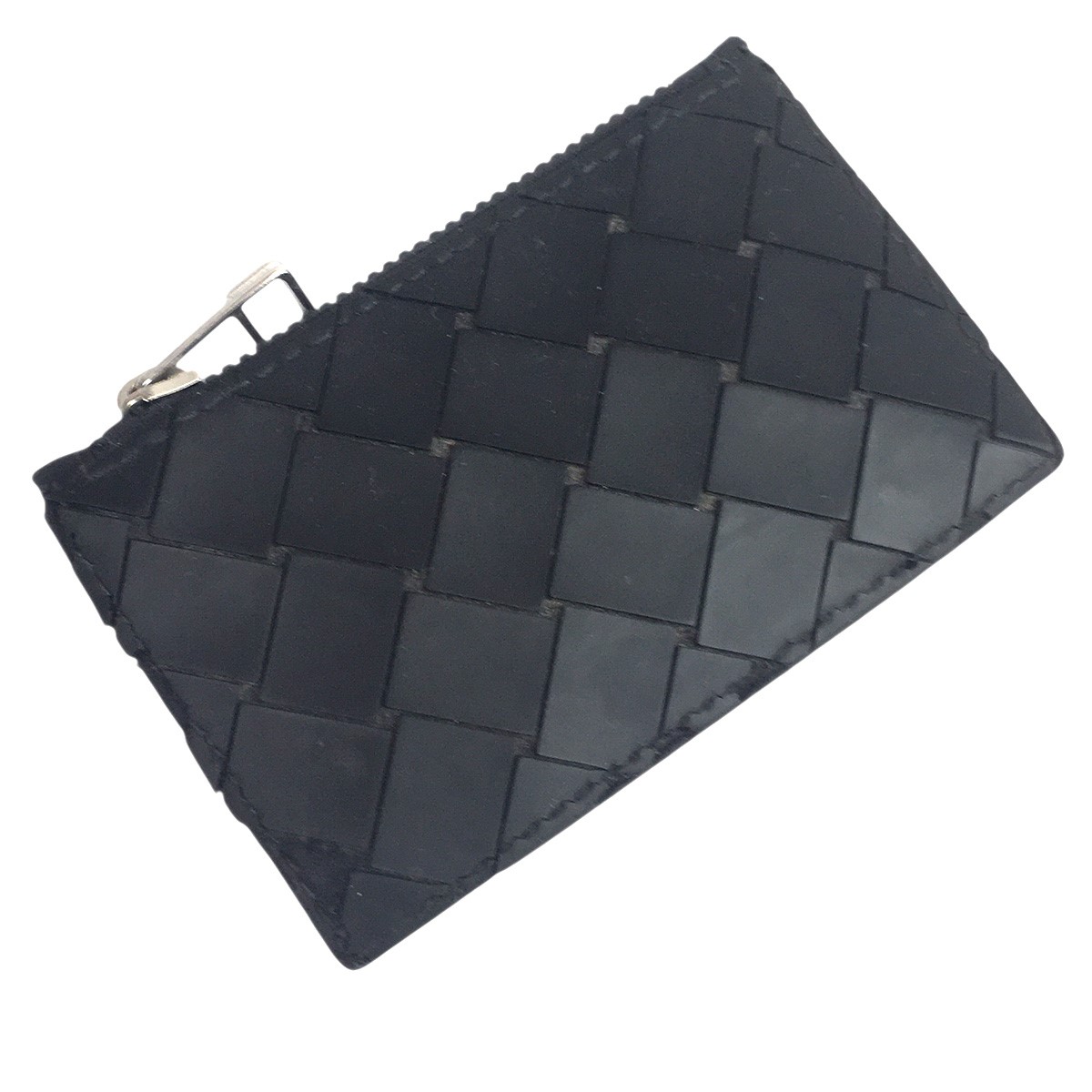 【中古】\u003cBR\u003eBOTTEGA VENETA\u003cBR\u003eイントレチャート 天然ゴム ナイロン 歌留多 コインケース ミニ 紙入れ ウォレット 黒いこと\u003cBR\u003e【必要経費思いかえす】