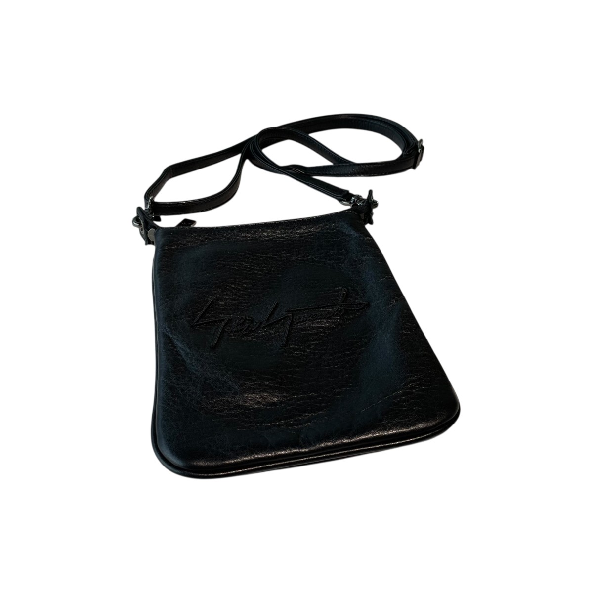 【中古】 YOHJI YAMAMOTO 21SS Signature pouch sacoche サコッシュ dd-i116-790 ブラック 【価格見直し】