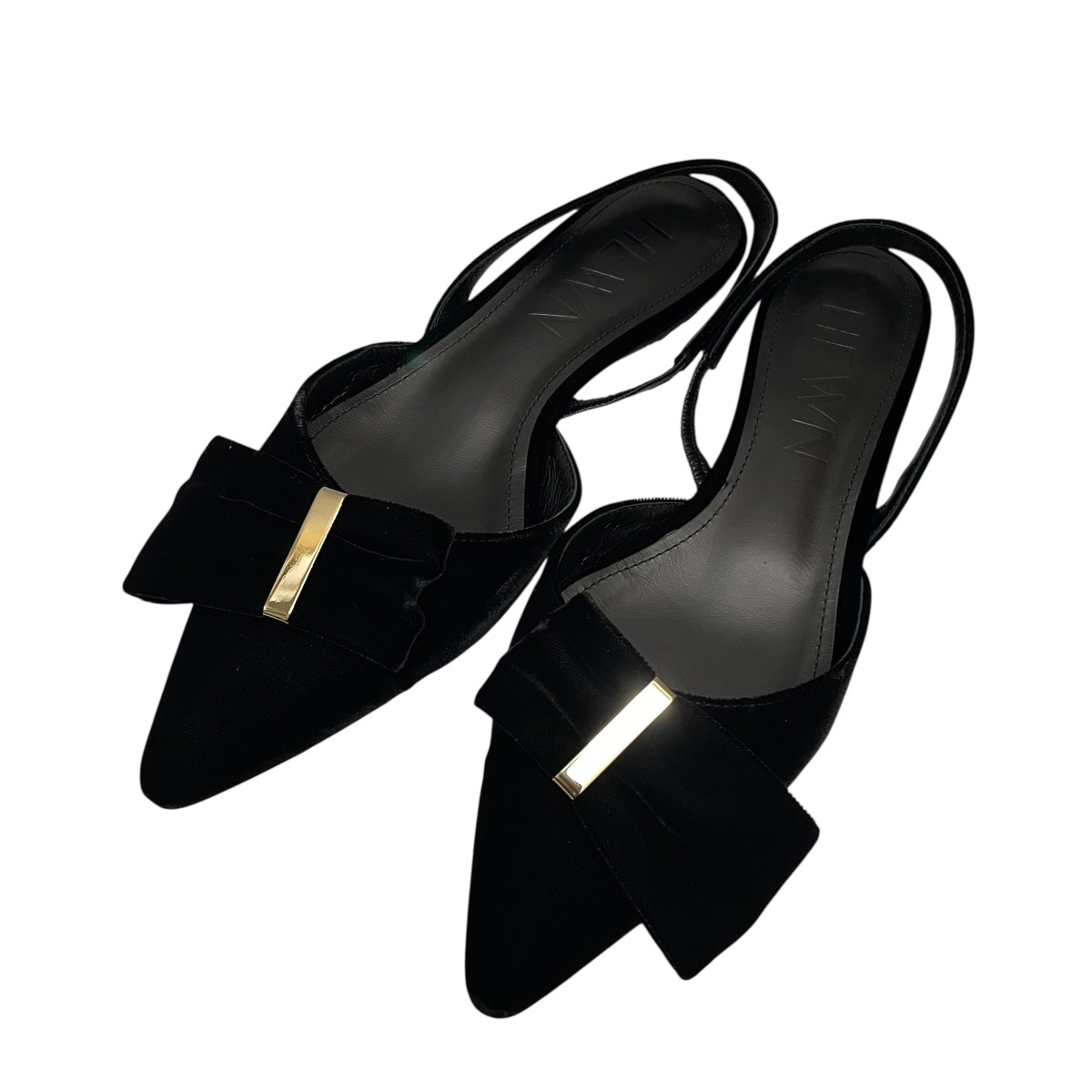 【中古】<br>HEWN<br>Pointed bow s-back ポインテッドパンプス ブラック サイズ：38<br>【価格見直し】