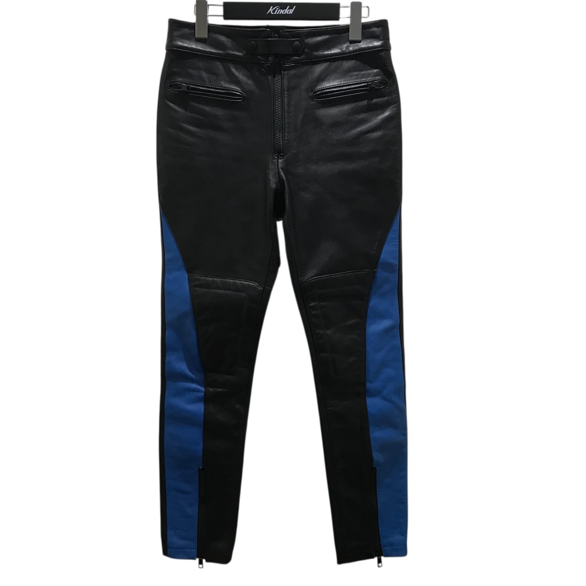 【中古】 JOHN LAWRENCE SULLIVAN レザーパンツ 2A003 17-25 ブラック×ブルー サイズ：36 【価格見直し】