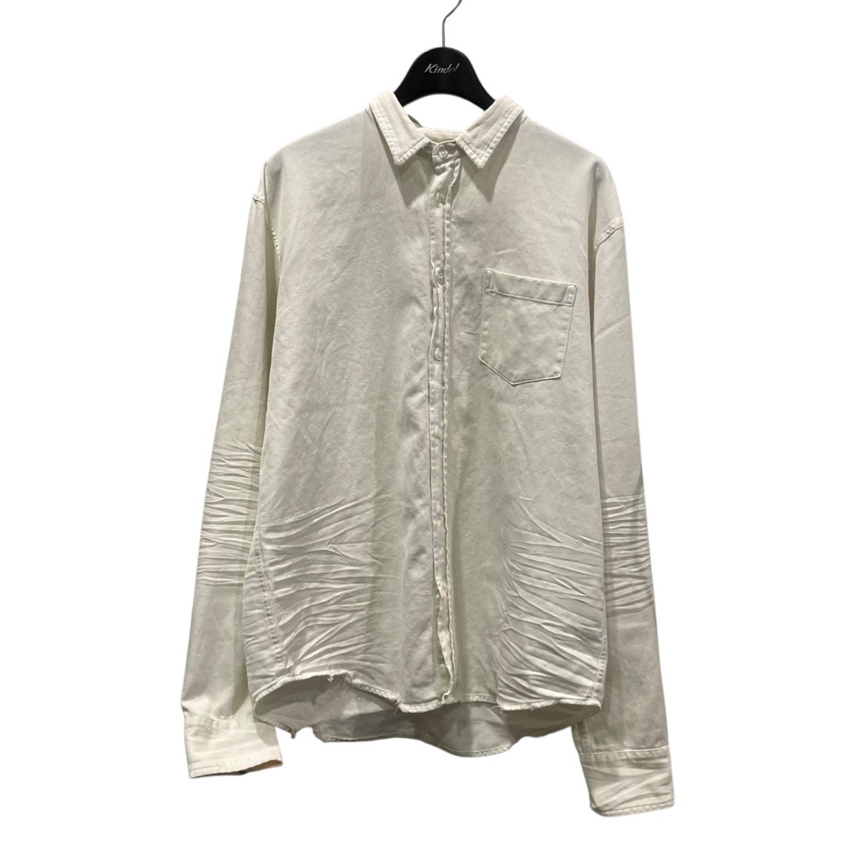 【中古】Frank＆Eileen LUKE SWTD リネンダメージシャツ 9920700024 白いこと 大きさ：S 【250226】（フランクアンドアイリーン）