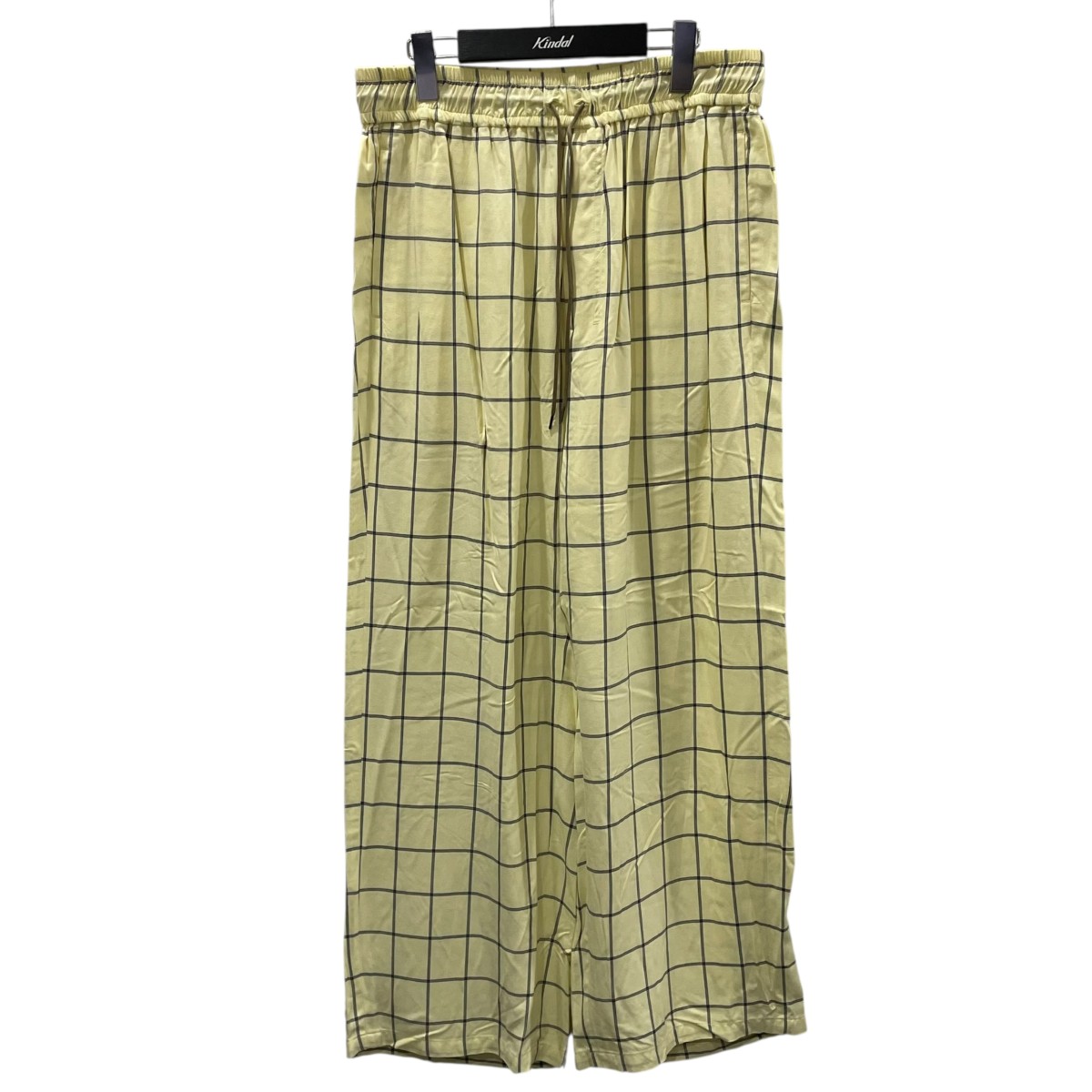 【中古】 ANCELLM 24SS チェック柄イージーパンツ RAYON CHECK SLACKS レーヨンチェックスラックス ANC-PT42 イエロー・ブラック・ブルー サイズ：2 【価格見直し】
