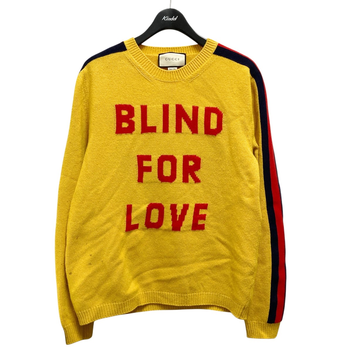 【中古】\u003cBR\u003eGUCCI\u003cBR\u003eBLIND FOR LOVE ティーシャツ編み物 496683 X9179 黄色×赤いこと 大きさ：M\u003cBR\u003e【必要経費思いかえす】