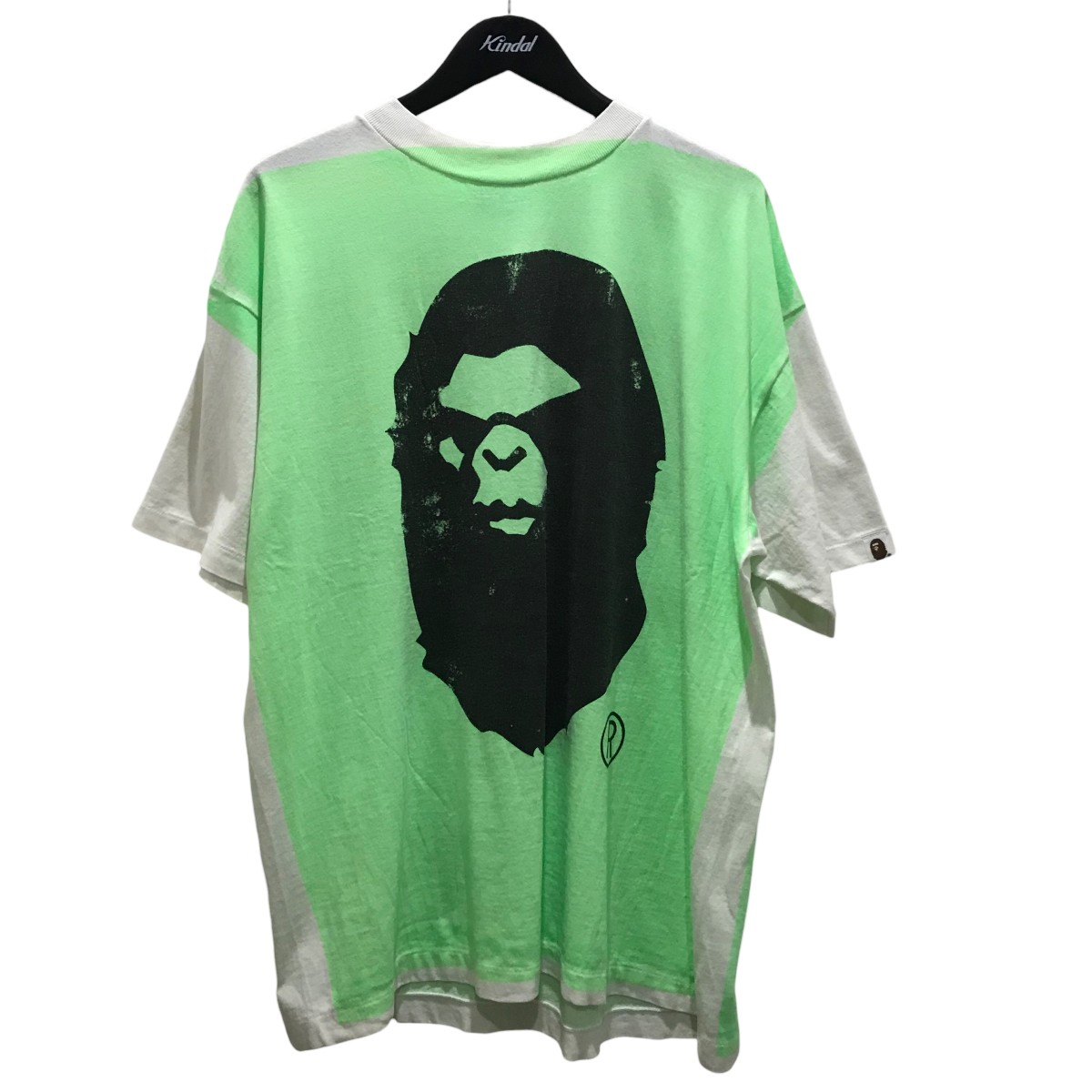 【中古】 SAINT MICHAEL×A BATHING APE　 プリントTシャツ SM-HR1-0000-C34 ホワイト×グリーン サイズ：L 【031025】（セントマイケル×アベイシングエイプ）