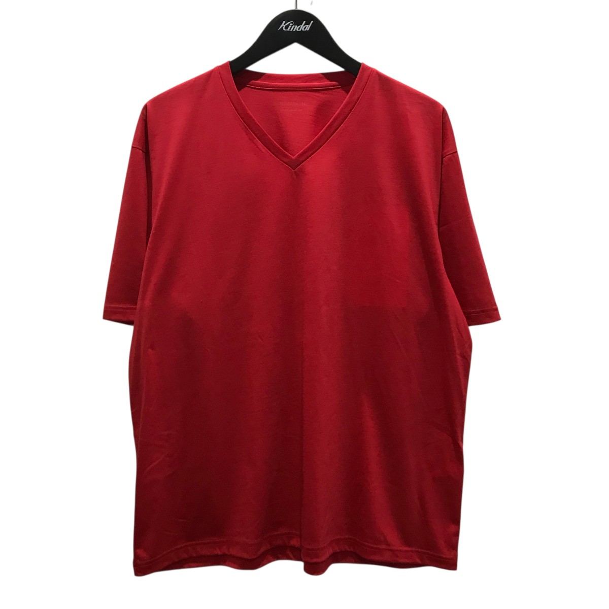 【中古】\u003cBR\u003eKANEMASA PHIL．\u003cBR\u003e【36GWool V neck Tee】 半袖ティーシャツ MW25S-002 赤いこと 大いさ：L\u003cBR\u003e【必要経費思いなおす】 トップス-Tシャツ・カットソー