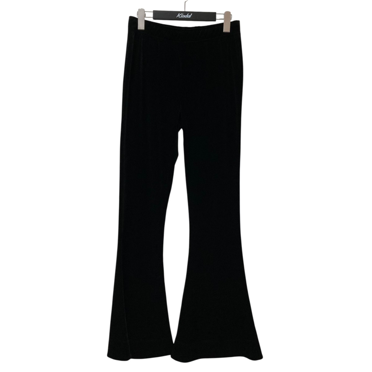 【中古】Ganni　VELVET JERSEY FLARED PANTS ベロアフレアパンツ ブラック サイズ：38 【100726】（ガニー）｜ブランド古着のカインドオル