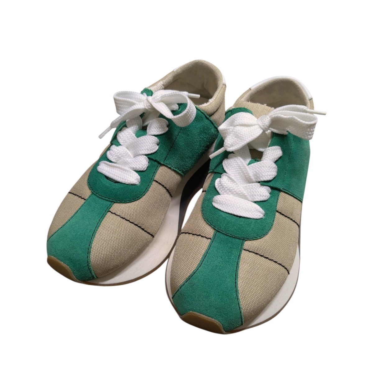 【中古】 MARNI スニーカー ベージュ×グリーン サイズ：36 【価格見直し】