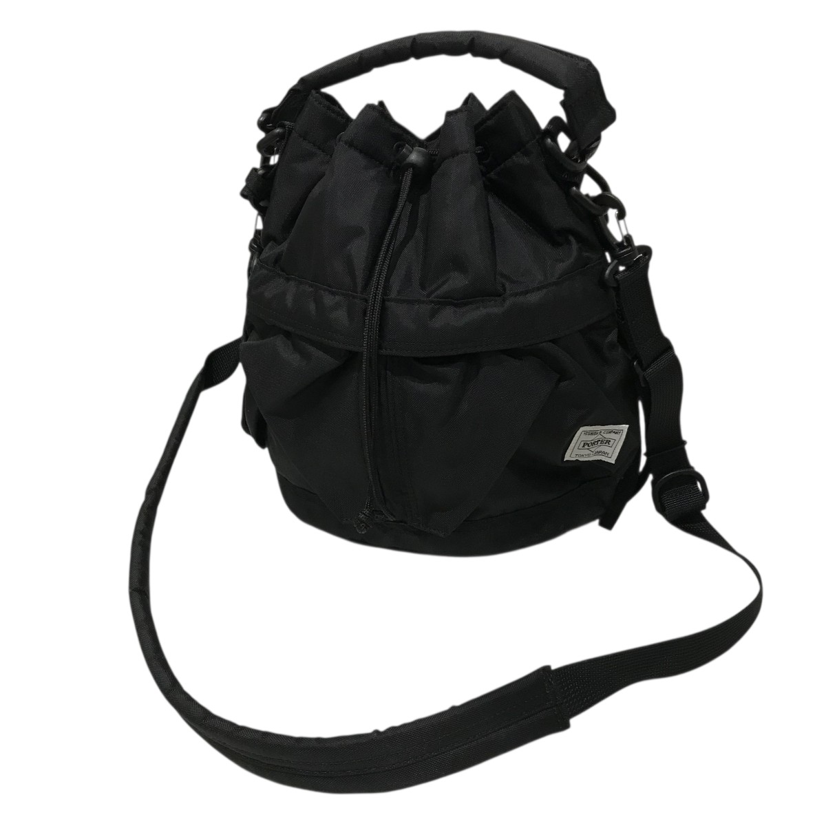 美品　PORTER HYKE リュックパック 巾着 ブラック 人気 入手困難 完売必至】ポーター×ハイクの「2way巾着型ショルダー」が情報解禁。10