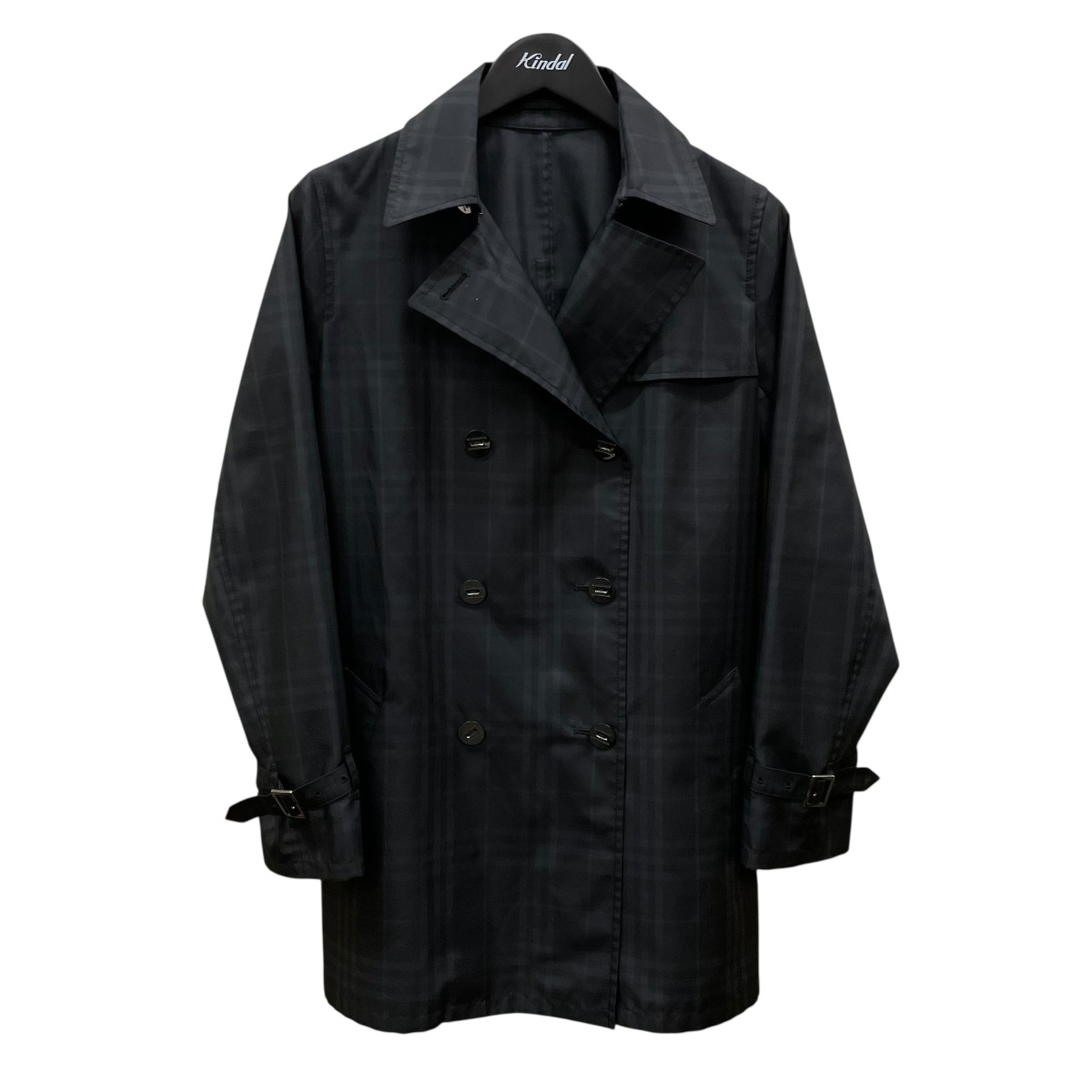 【良品】バーバリーロンドン トレンチコート ブラック BURBERRY バーバリー ロング トレンチ コート ブラック