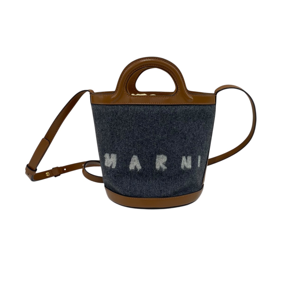 【中古】MARNI　22AW バケットショルダーバッグ SCMP0056Q4 グレー 【061025】（マルニ）｜ブランド古着のカインドオル