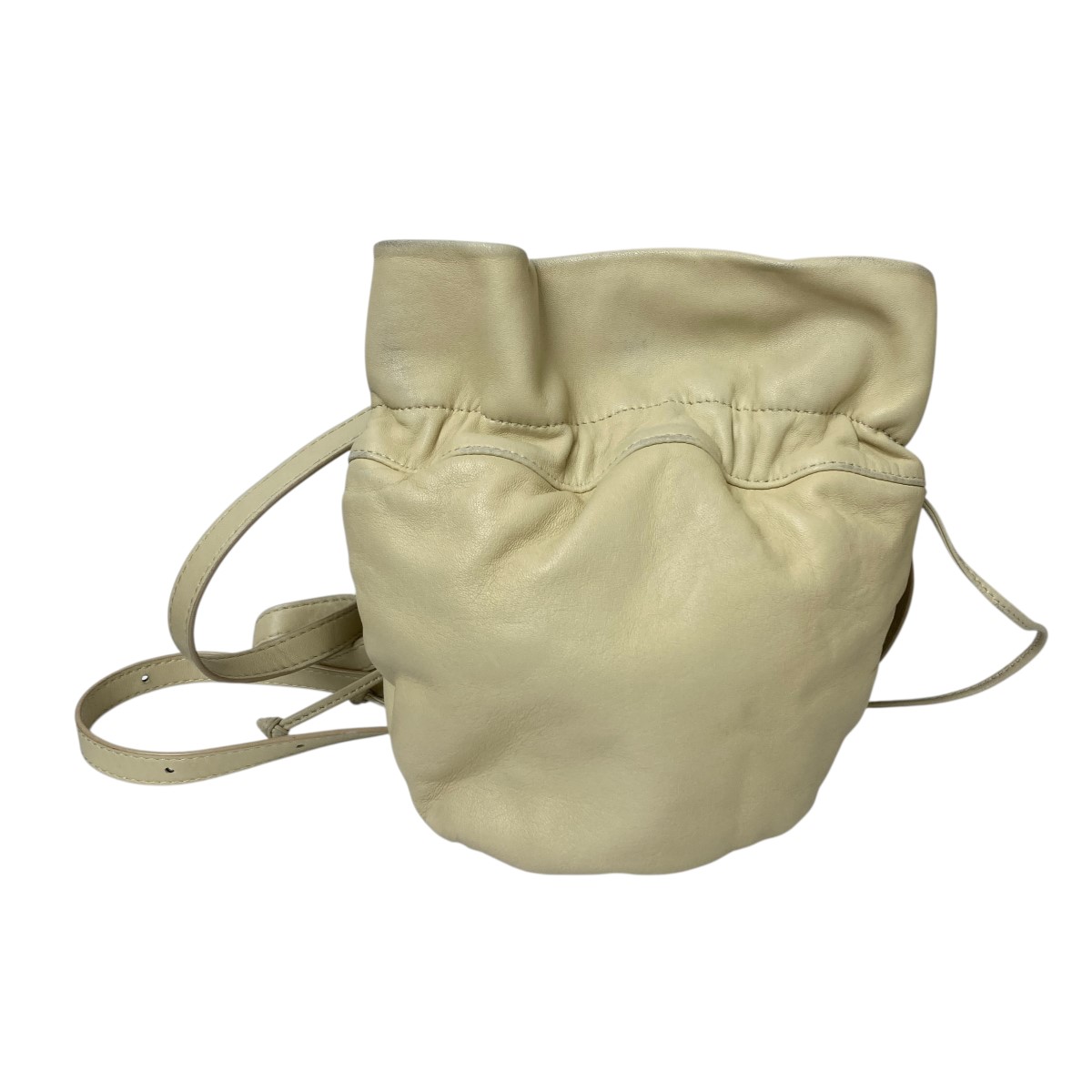 【中古】 LEMAIRE　 グローブモチーフレザーショルダーバッグ ベージュ 【081025】（ルメール）