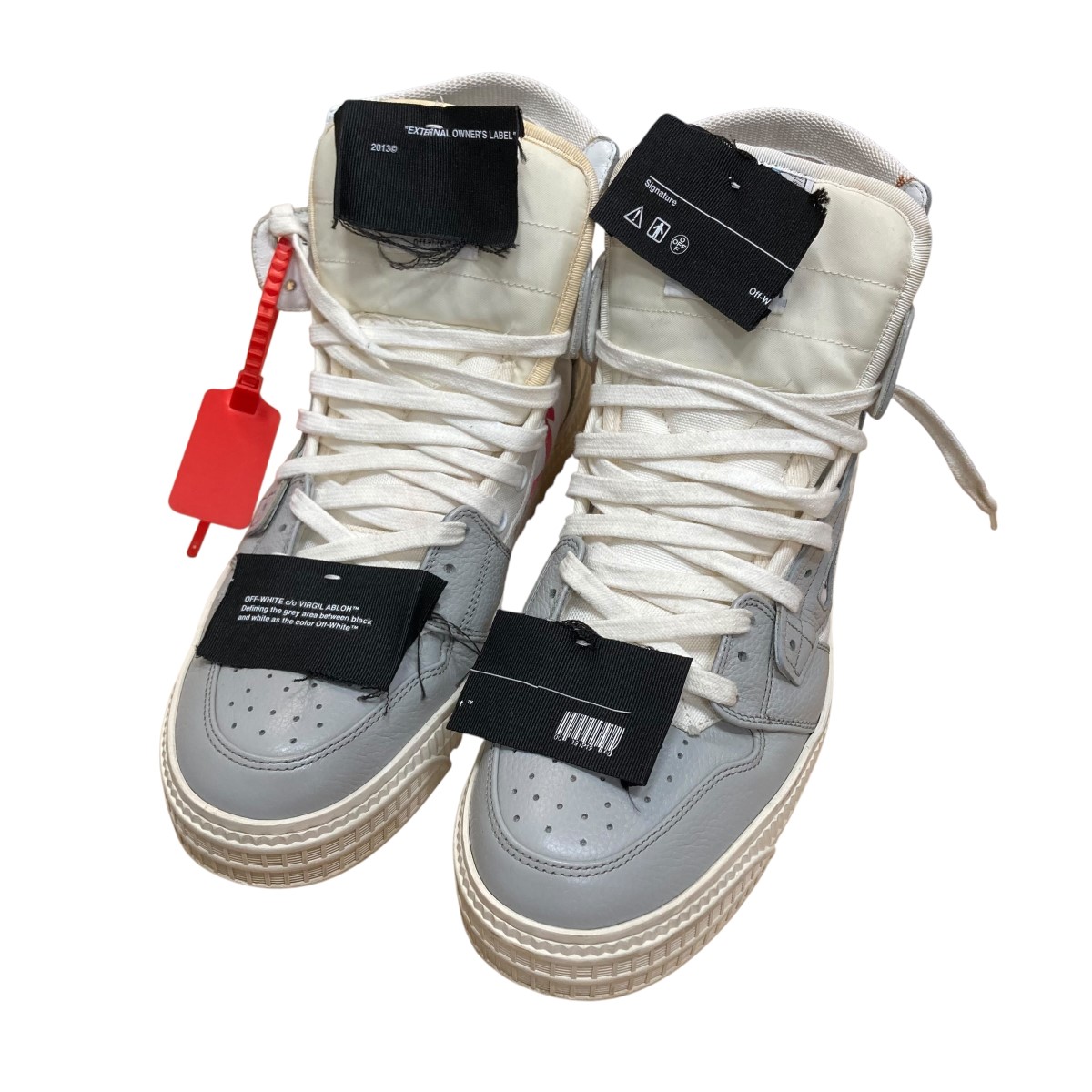 【中古】 OFFWHITE ハイカットスニーカー ホワイト×グレー×ブラック サイズ：41 【価格見直し】