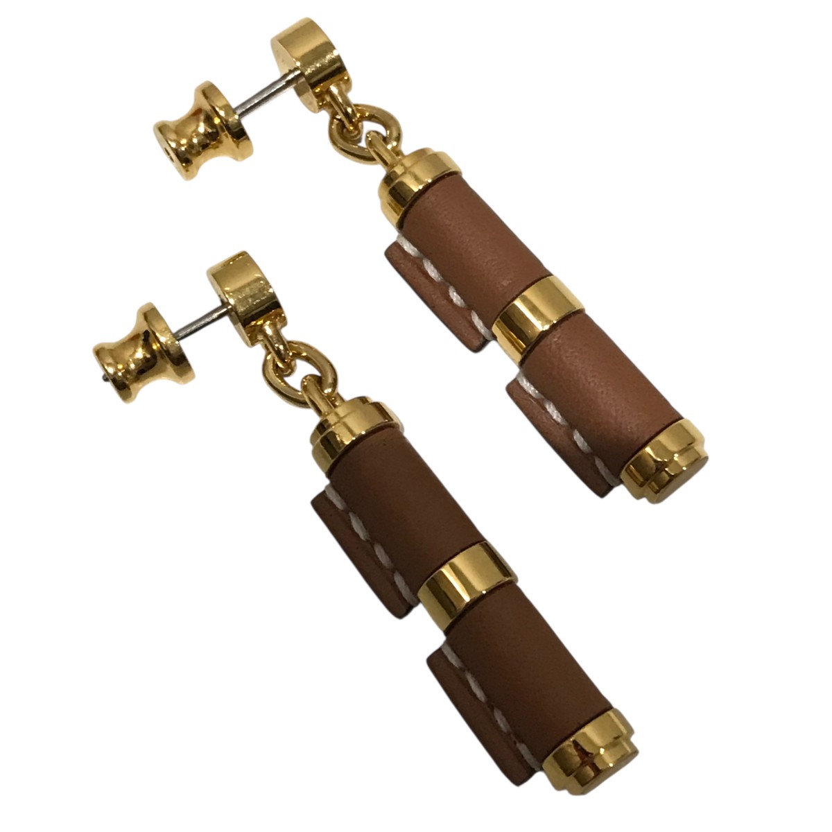 【中古】HERMES シャルニエール PM ピアス 赤銅色 【101025】（エルメス）