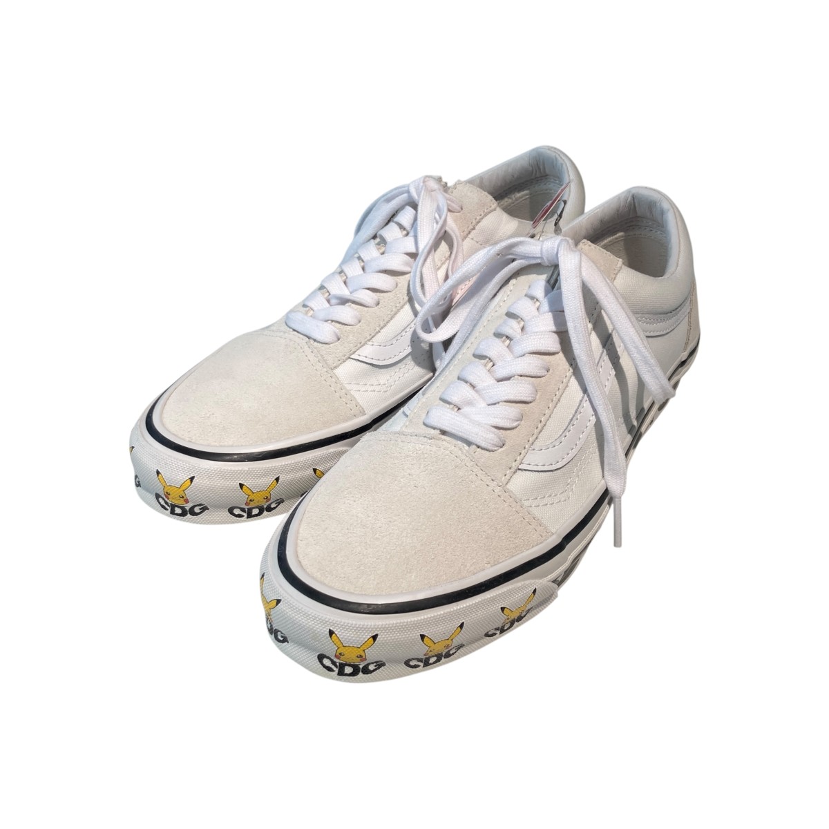 【中古】 CDG×VANS Pokemon Old Skool ローカットスニーカー VN0A4P3XQLZ ホワイト サイズ：27.5 【価格見直し】