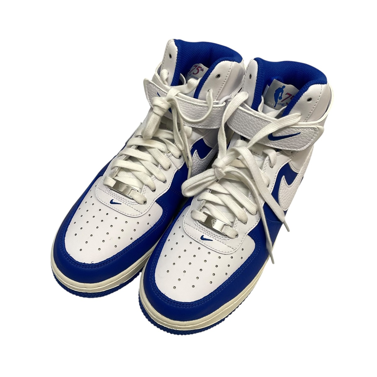 【中古】 NIKE×NBA　 ハイカットスニーカー DC8870-100 ホワイト×ブルー サイズ：26.5 【111025】（ナイキ×エヌビーエー）