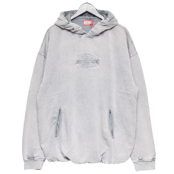 【中古】 DIESEL 2024AW　S-BOXSTIC-HOOD　ガーメントダイ加工プルオーバーパーカー　スウェット グレー サイズ：L 【価格見直し】 16,850円