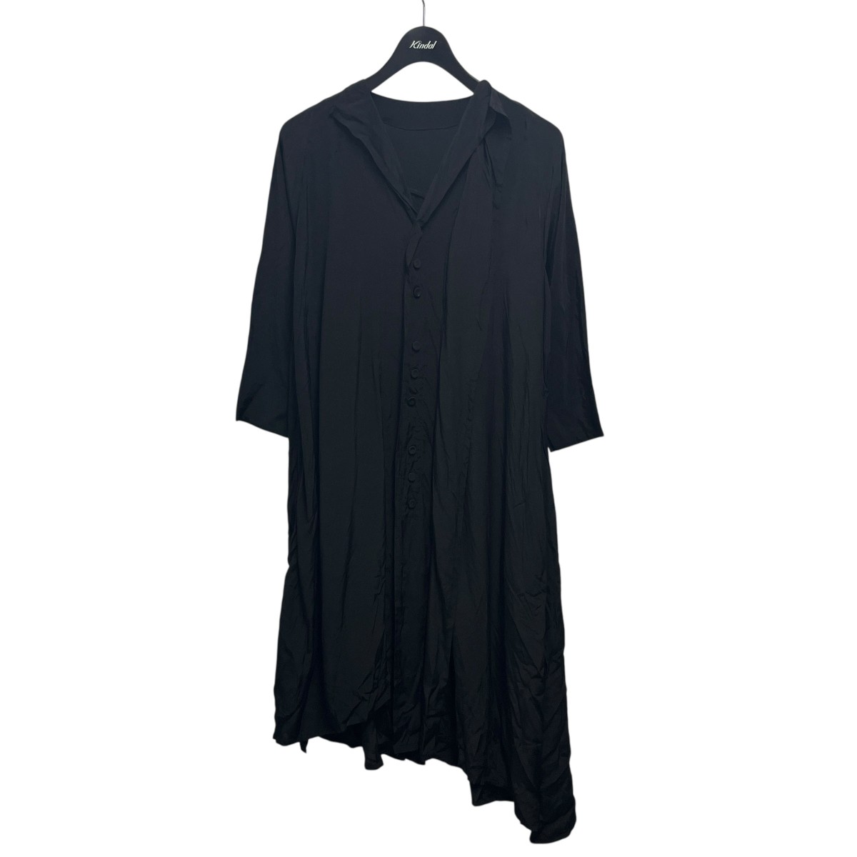 【中古】Y’sレーヨンシャツワンピース YD-D008-203-1 ブラック サイズ:1【価格見直し】|ブランド古着のカインドオル