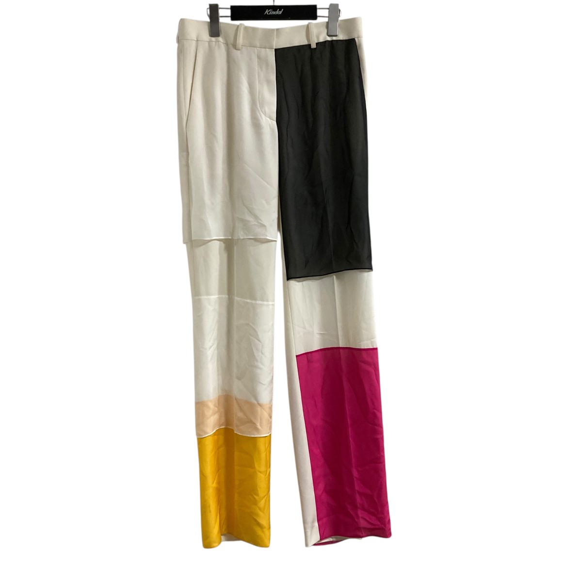 【中古】 HELMUT LANG デザインパンツ ホワイト×ピンク×ブラック サイズ：2 【価格見直し】