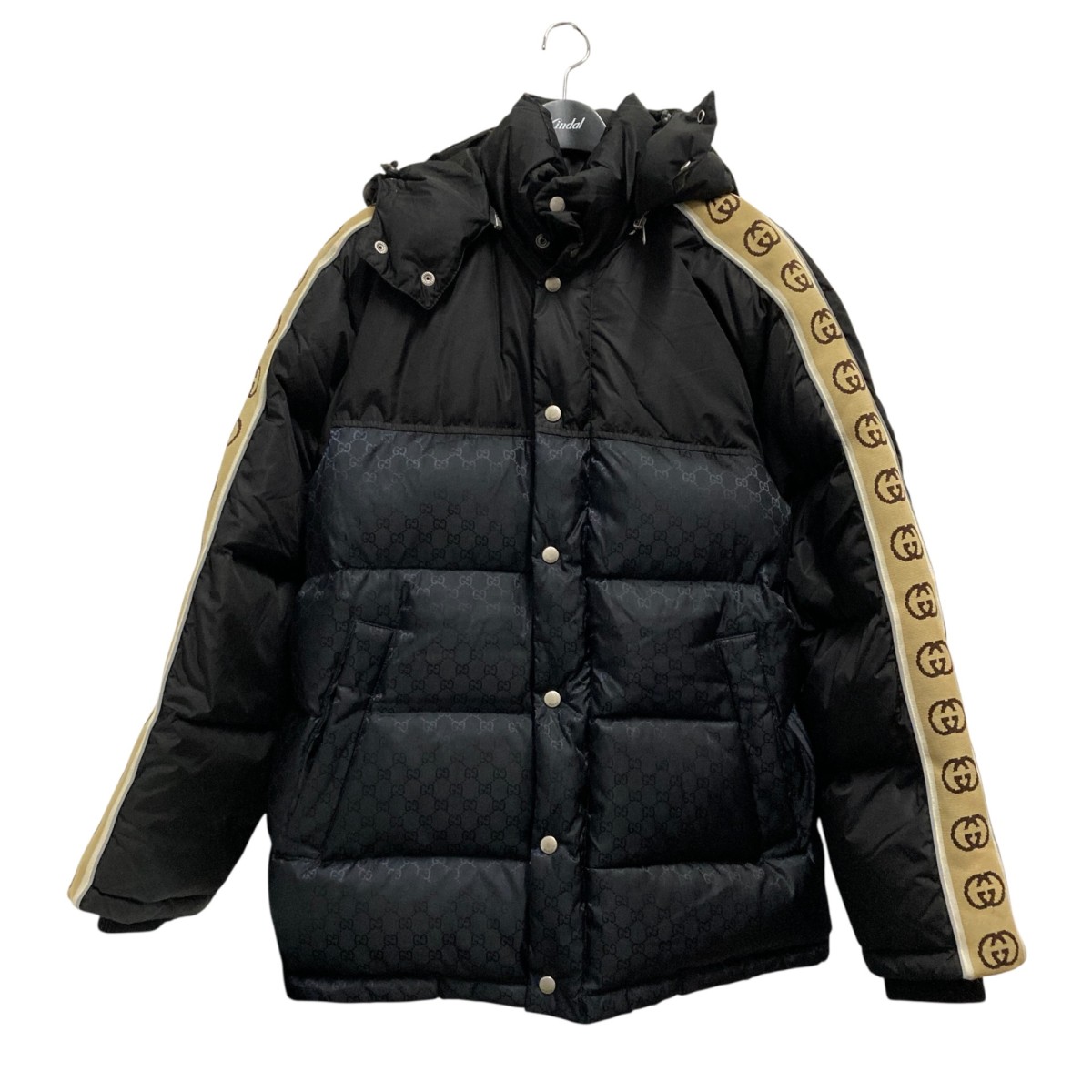 GUCCI ネイビー ダウンキルティングベスト 裏地GGモノグラム GUCCI ネイビー ダウンキルティングベスト 裏地GGモノグラム