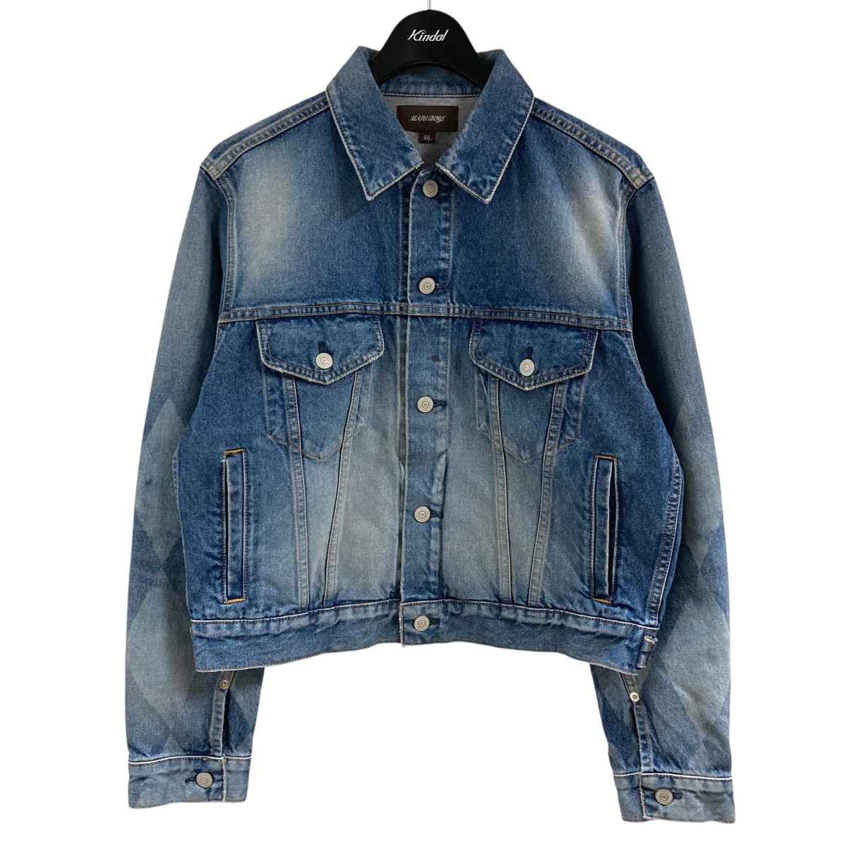 ジャケット・アウター MASU 23SS DIAMOND-CUT LEATHER JACKET 46 MASU(エムエーエスユー)のDIAMOND-CUT LEATHER JACKET BLUEの通販