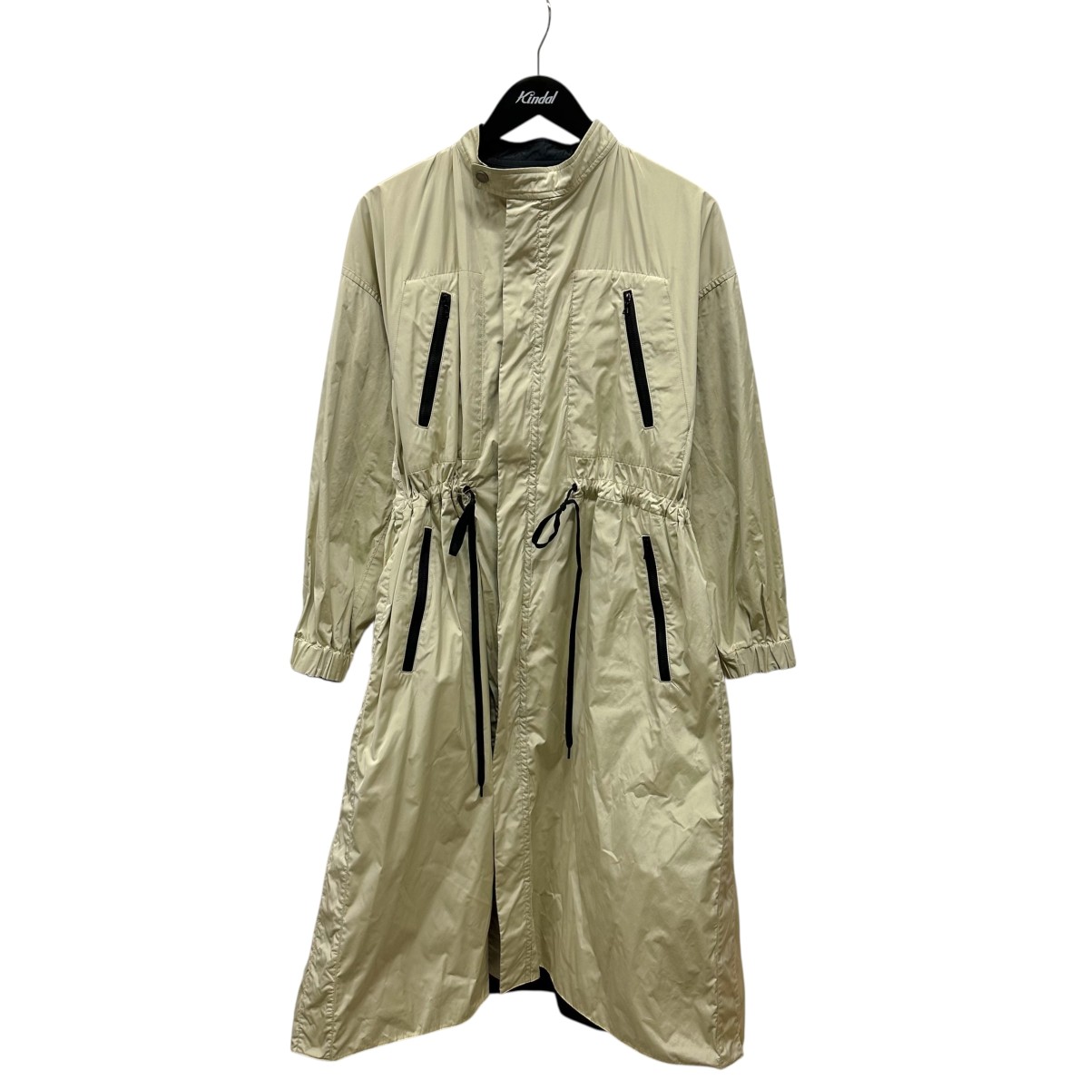 BLAMINK チェック　コート　36 グリーン リバーシブルグリーンチェック柄ロングコート | ファッション通販