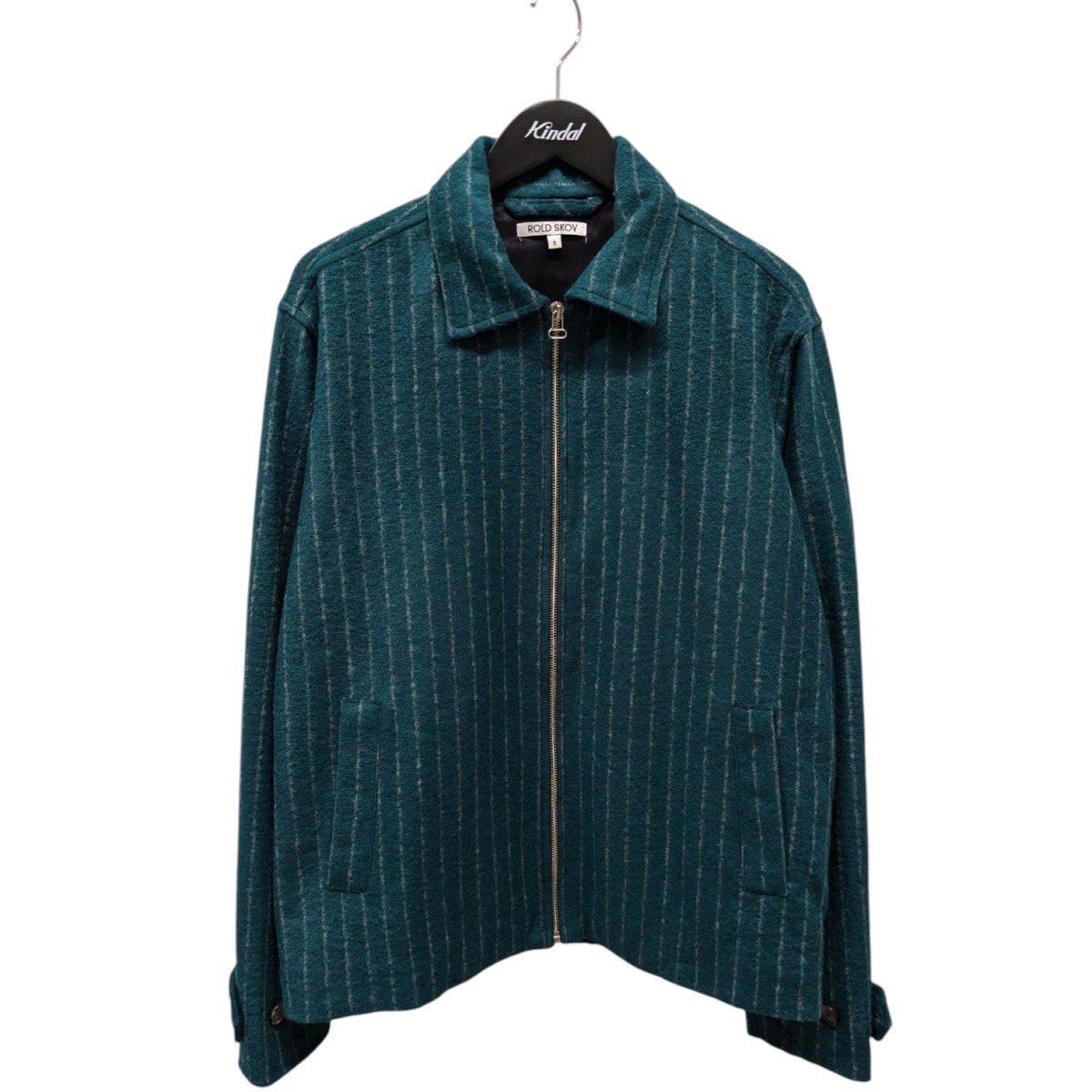 【中古】ROLDSKOVBIT TWO POCKET STRIPES ストライプ ジャケット グリーン サイズ:S【価格見直し】|ブランド古着のカインドオル