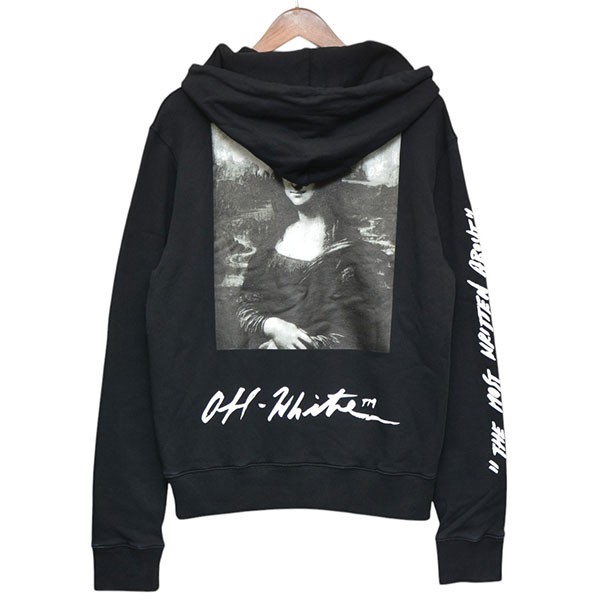 【中古】OFFWHITE2019SS モナリザプリントパーカー スウェット OMBB034S19003005 ブラック サイズ:S【価格見直し】|ブランド古着のカインドオル