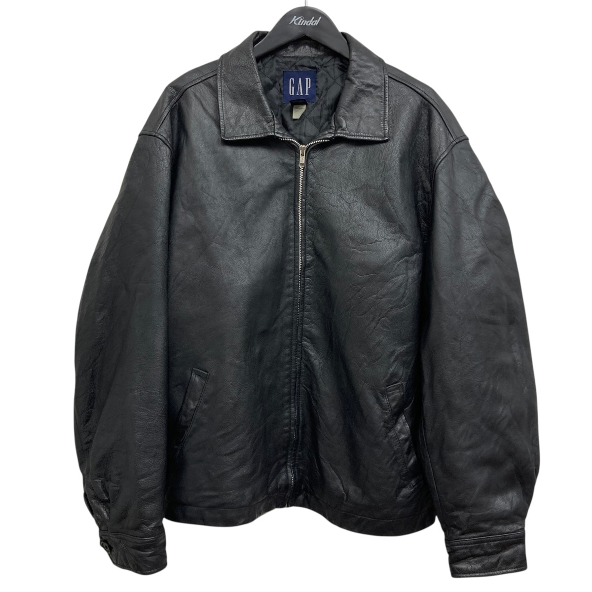 GAP ブラックレザーシングルライダースジャケット GAP ブラックレザーシングルライダースジャケット