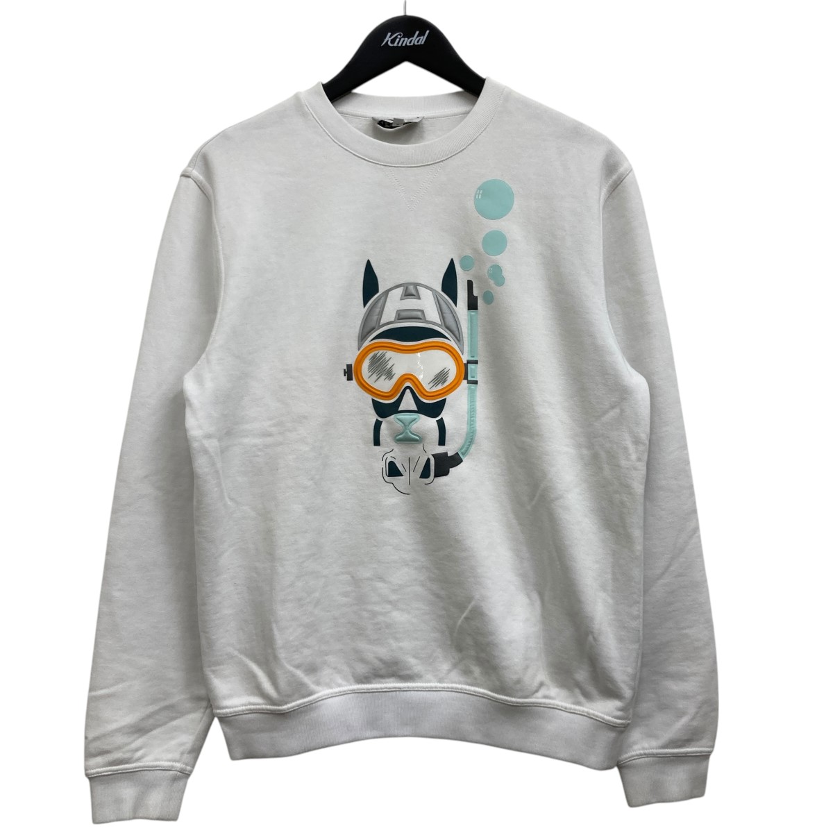 【中古】HERMES23SS Scub H Crewneck Sweater クルーネックスウェット ホワイト サイズ：XS【価格見直し】｜ブランド古着のカインドオル