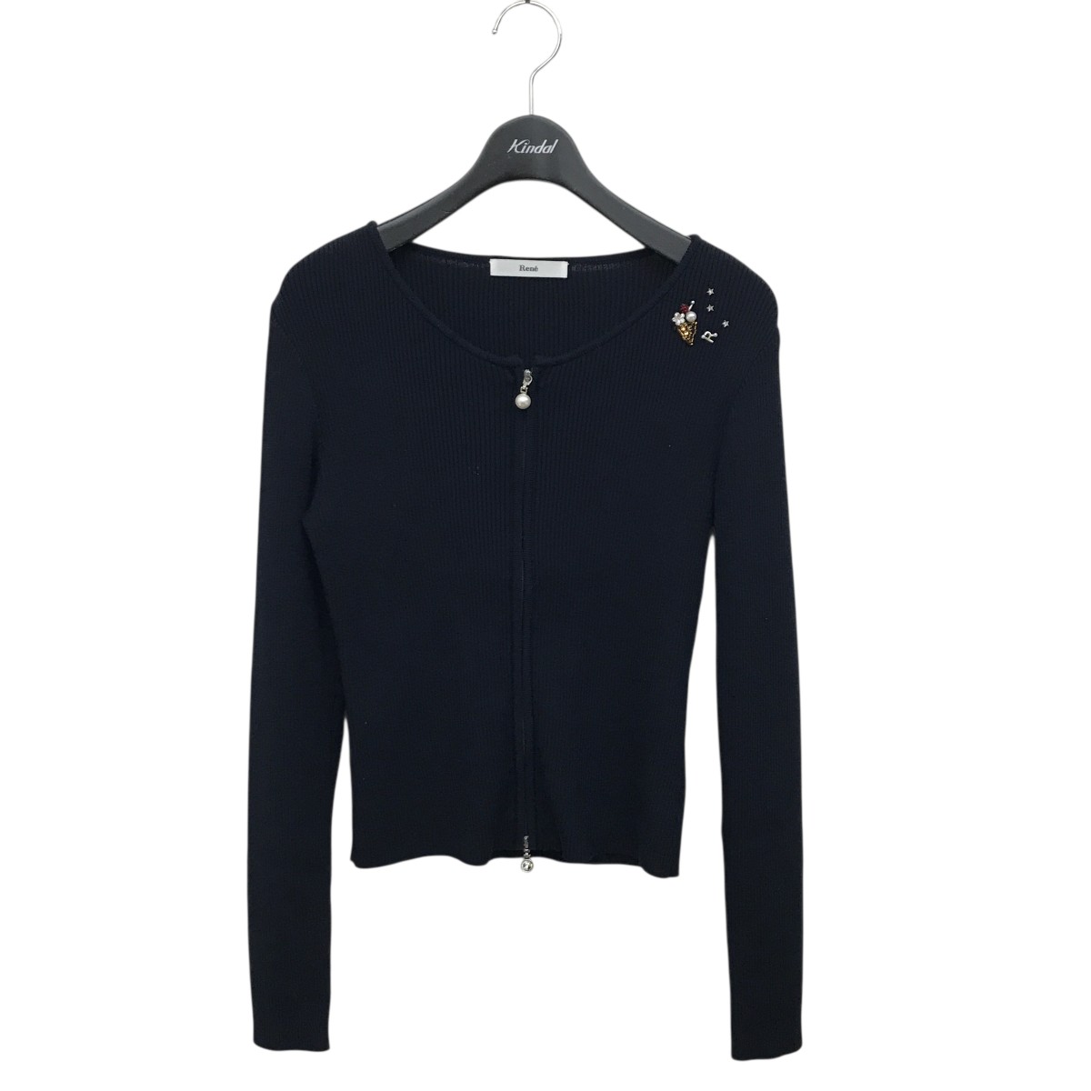 楽天市場】【ルネ】Rene 23年 パールボタン 長袖 ウール ニット