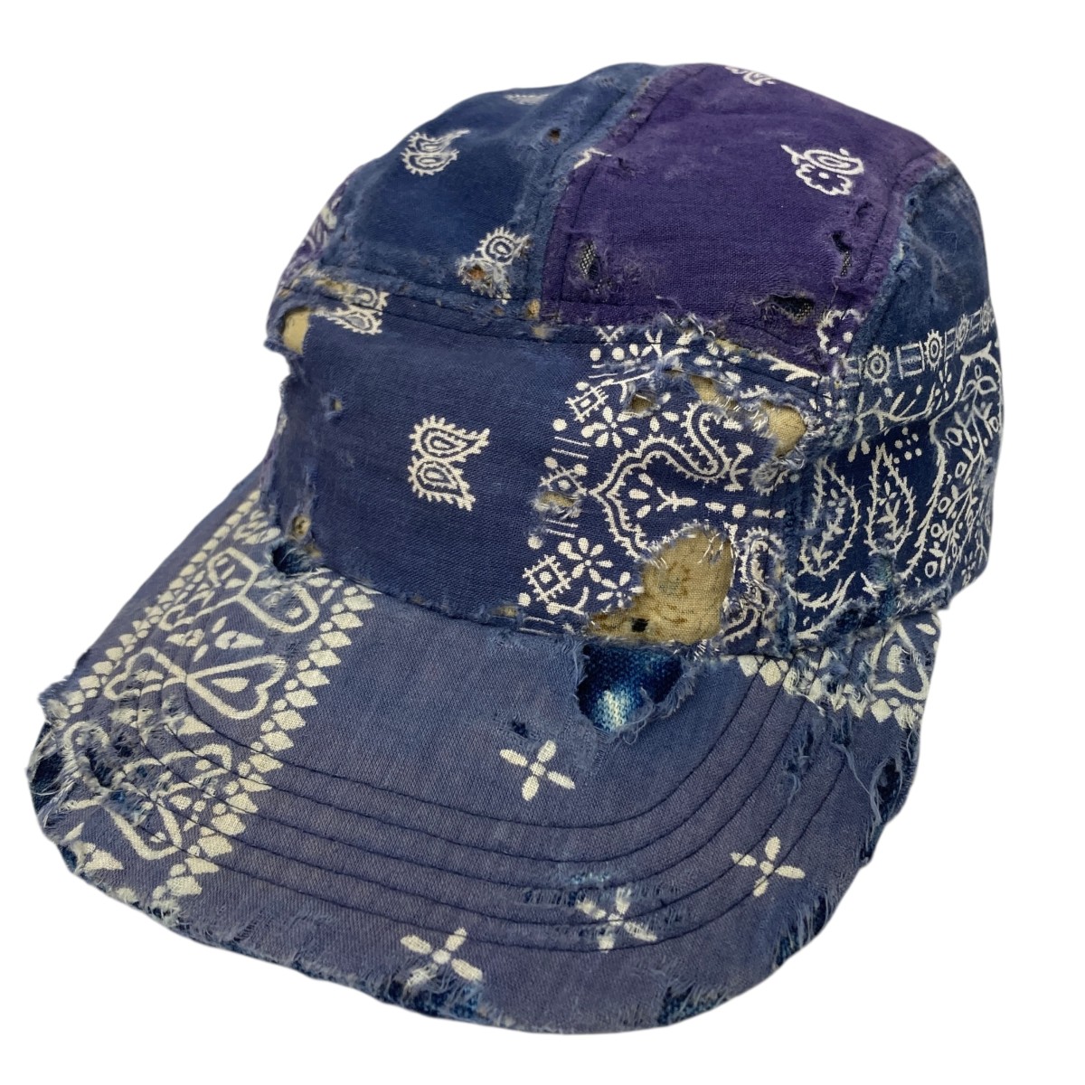 【中古】 NOZOMI KUROKAWA　 25SSVintage Bandana Jet Cap ヴィンテージ加工キャップ パープル×ネイビー サイズ：- 【181025】（ノゾミクロカワ）